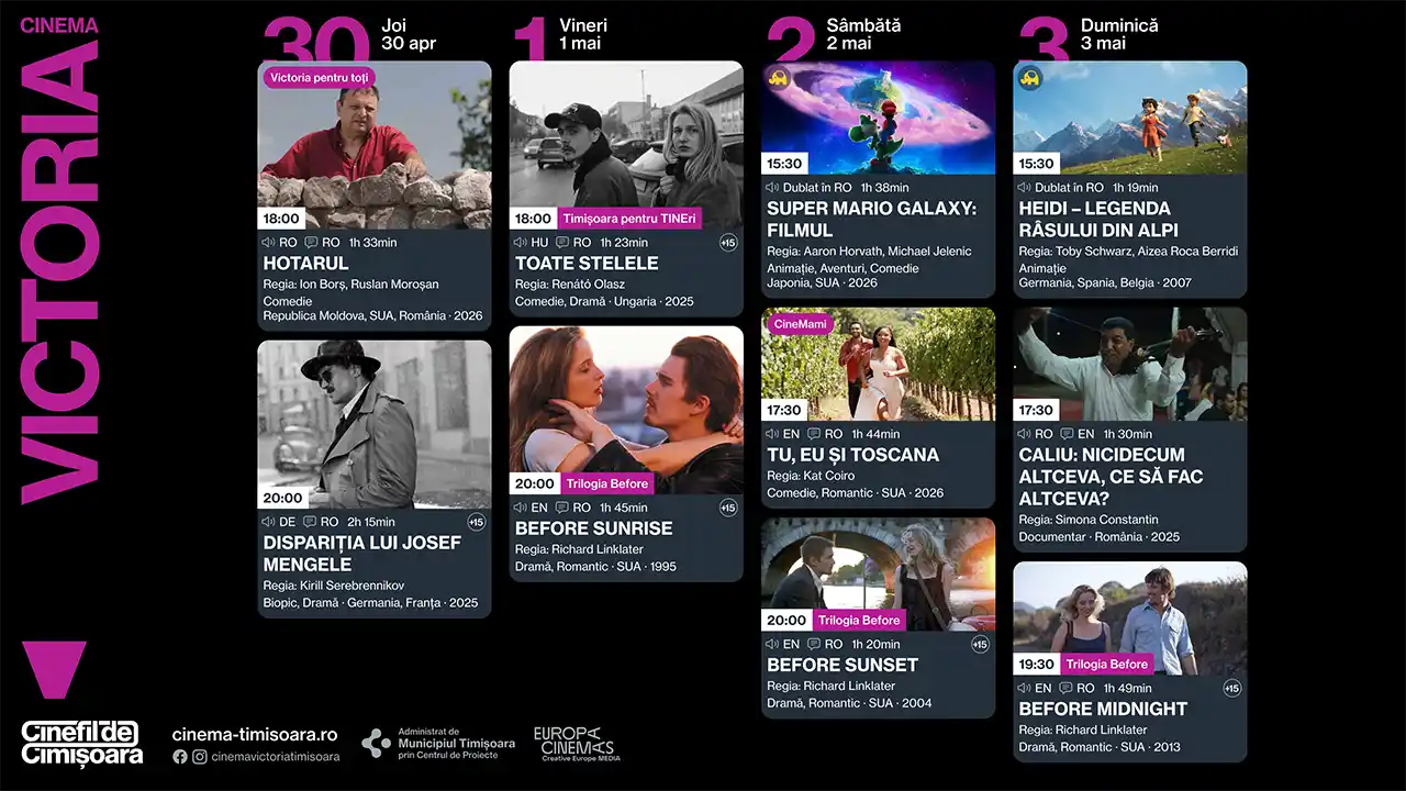 Filmele care rulează la Cinema Victoria din Timisoara
