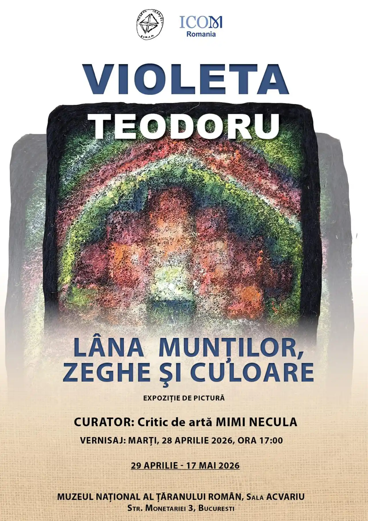 L&acirc;na munților &ndash; zeghe și culoare , expoziție de pictură semnată de Violeta Teodoru