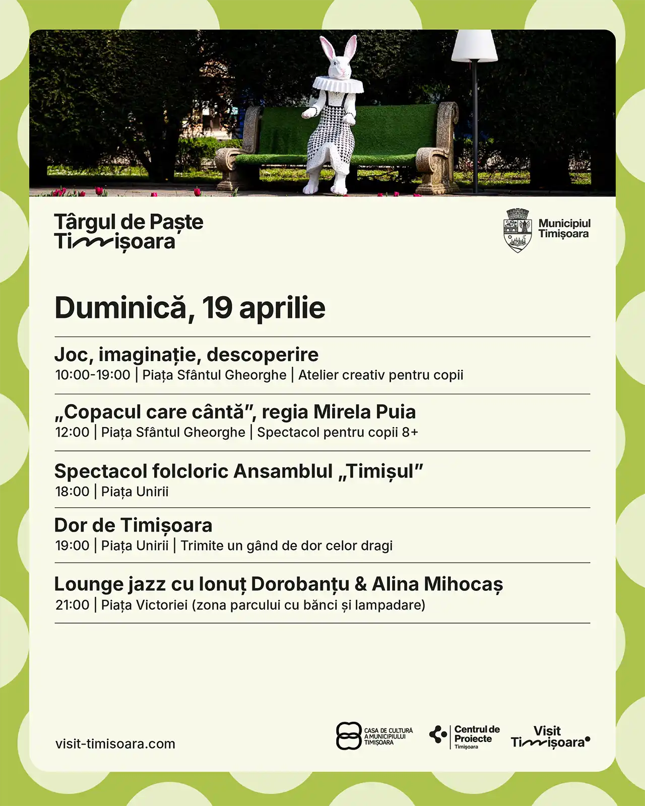 T&acirc;rgul de Paște Timișoara continuă cu un weekend special: Retro Disco &lsquo;80, folclor autentic și jazz &icirc;n aer liber