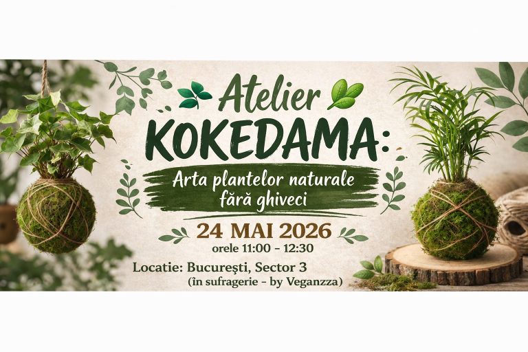 Atelier Kokedama - Arta plantelor naturale fără ghiveci @ In sufragerie - by Veganzza