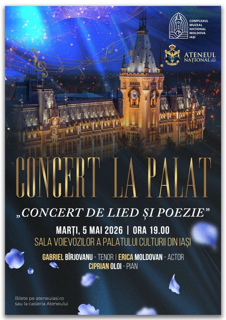 Concert la Palat | Concert de lied și poezie | Gabriel Bîrjovanu, Erica Moldovan și Ciprian Oloi @ Palatul Culturii