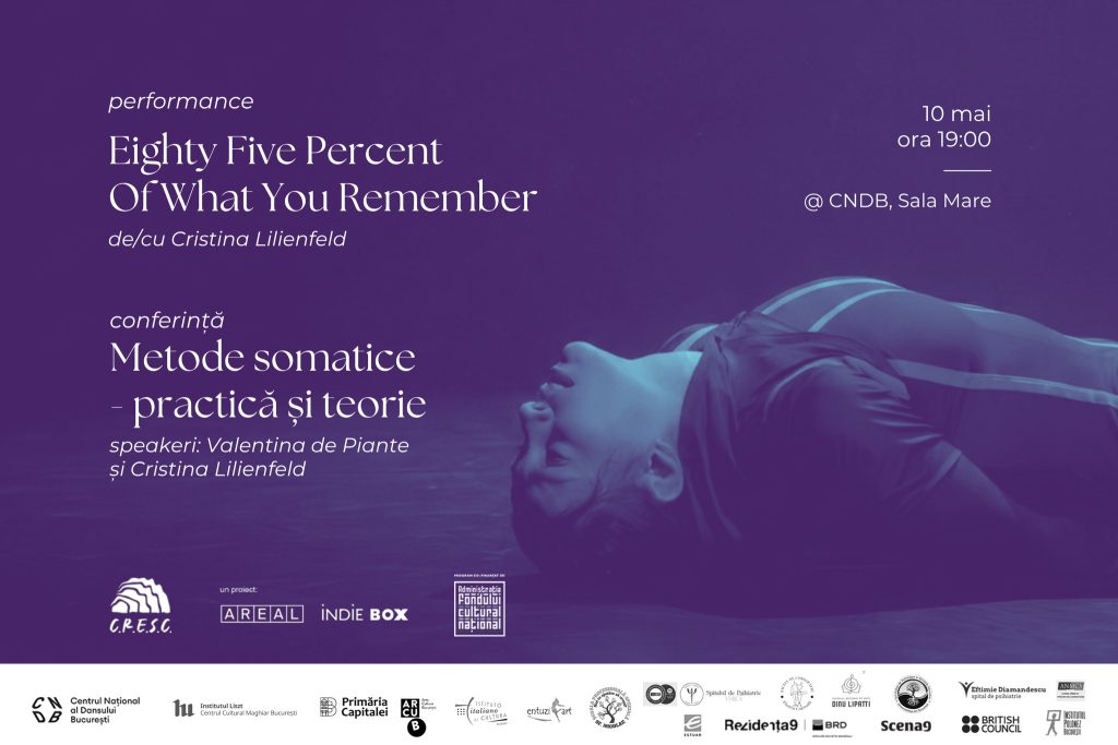 Eighty Five Percent Of What You Remember și Conferința „Metode somatice · practică și teorie” @ Centrul Naţional al Dansului Bucureşti