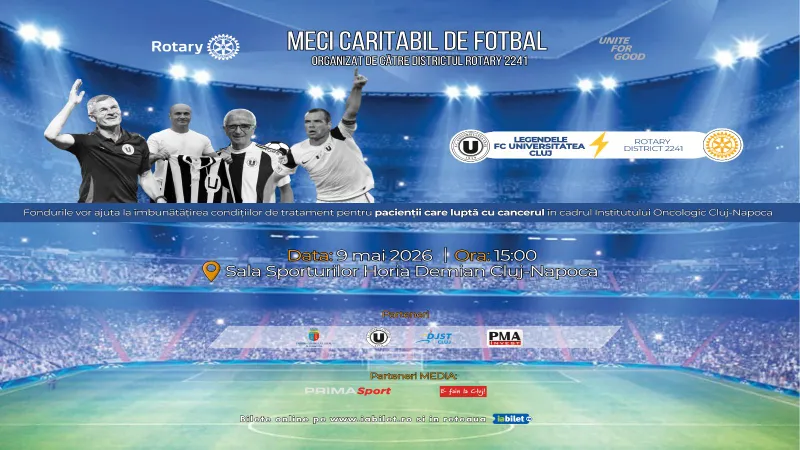 Meci de fotbal caritabil - Legendele FC Universitatea Cluj vs. Rotary District 2241