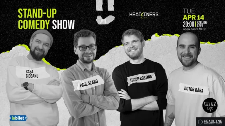 Stand Up Comedy cu Sașa Ciobanu, Victor Băra, Paul Szabo și Tudor Costina