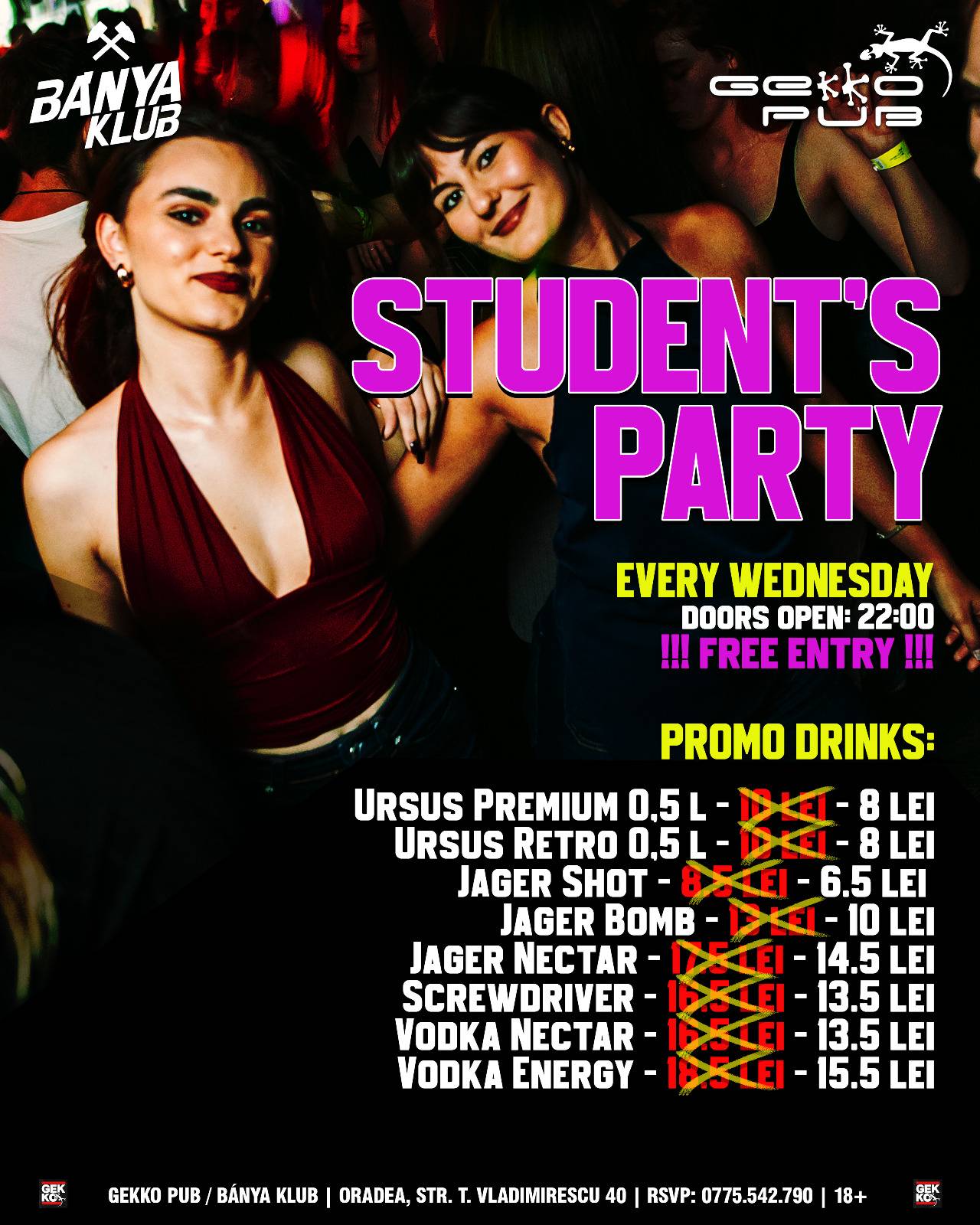 Student Party în Bánya Klub