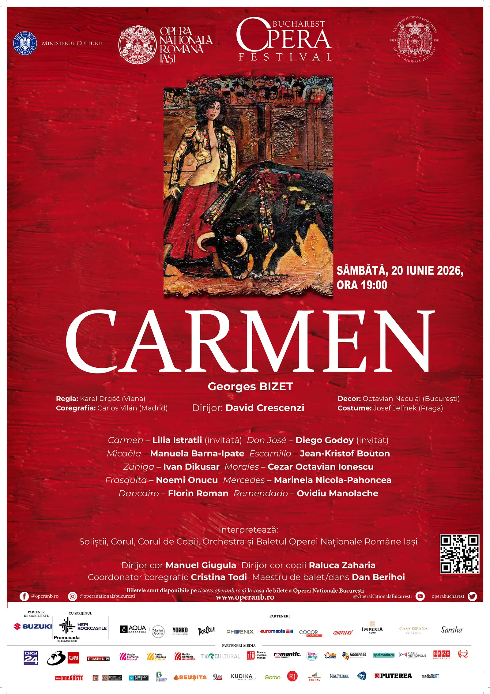 &nbsp;&bdquo;Carmen&rdquo; de Bizet la Bucharest Opera Festival, &icirc;n versiunea Operei Naționale Rom&acirc;ne din Iași, pe 20 iunie