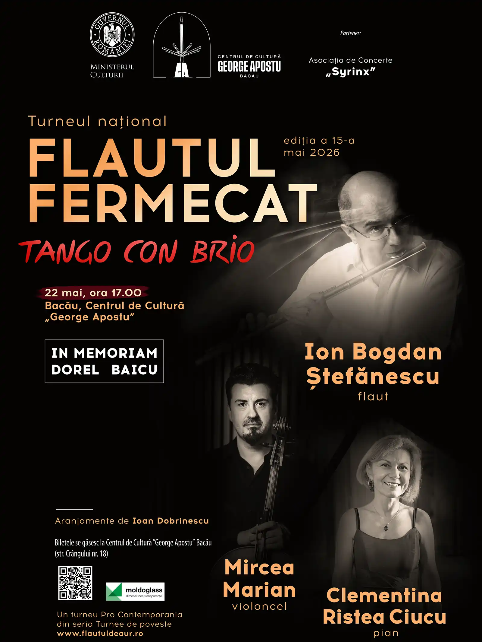 Turneul Național Flautul Fermecat: Tango con Brio ajunge la Bacău
