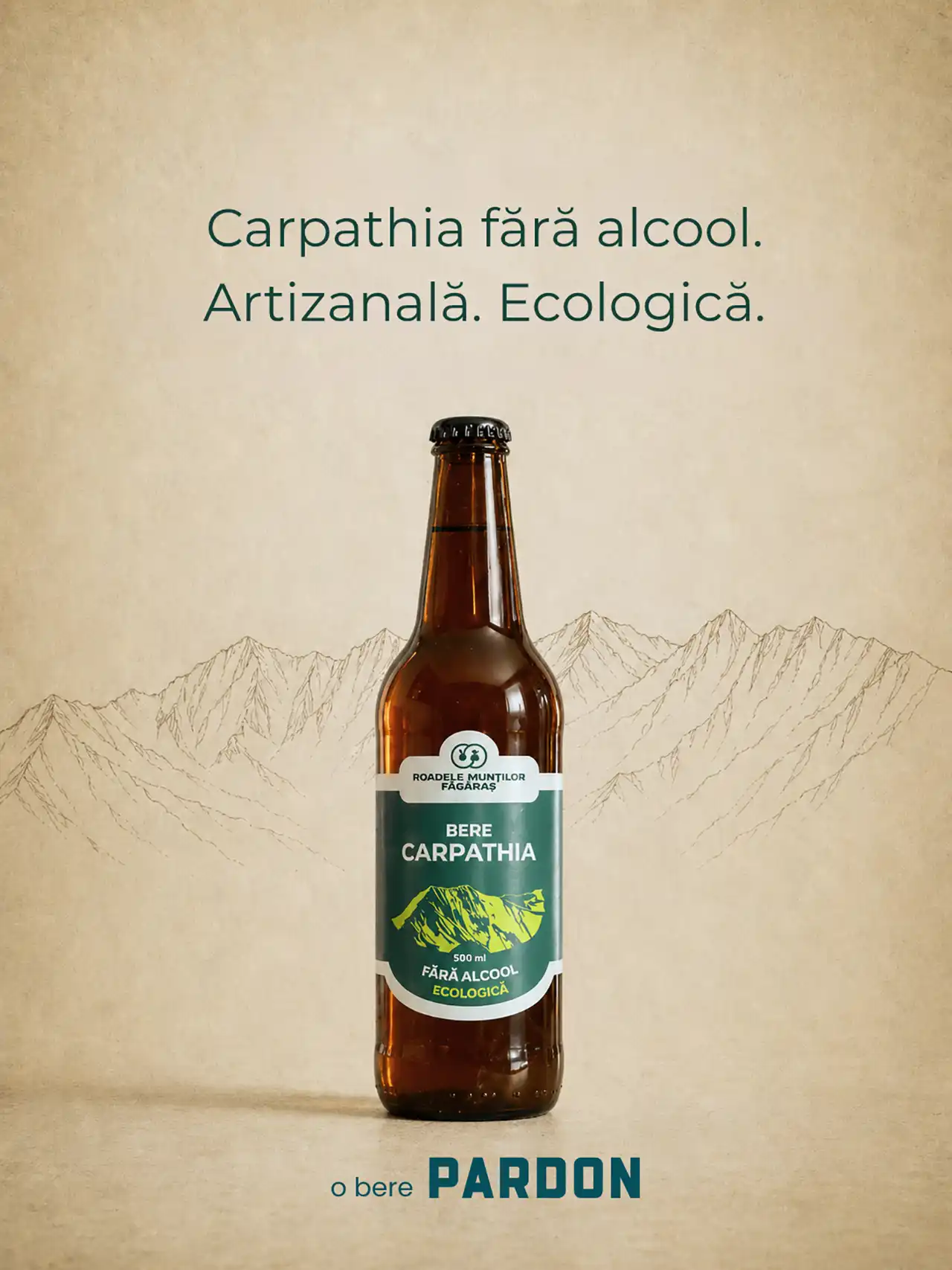 Pardon Brewery lansează Carpathia fără alcool, prima bere artizanală ecologică fără alcool din România