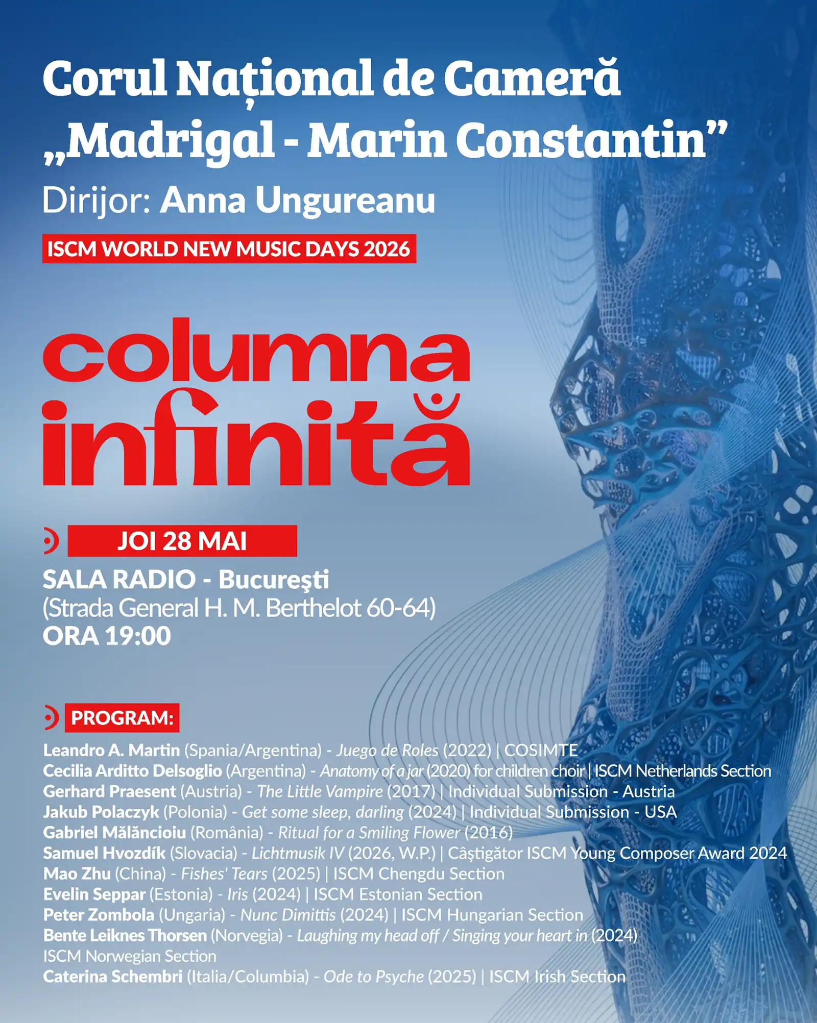 Madrigal aduce muzica viitorului la Sala Radio: 11 lucrări într-un concert-eveniment la Festivalului ISCM World New Music Days 2026