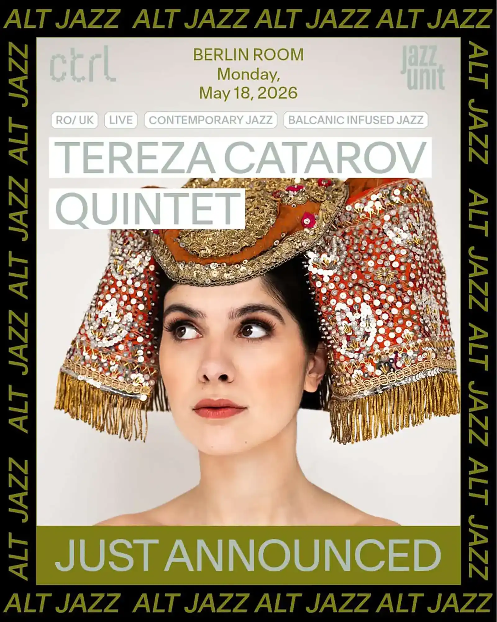Tereza Catarov Quintet aduce la Control Club un fusion captivant între jazz contemporan și tradiții balcanice