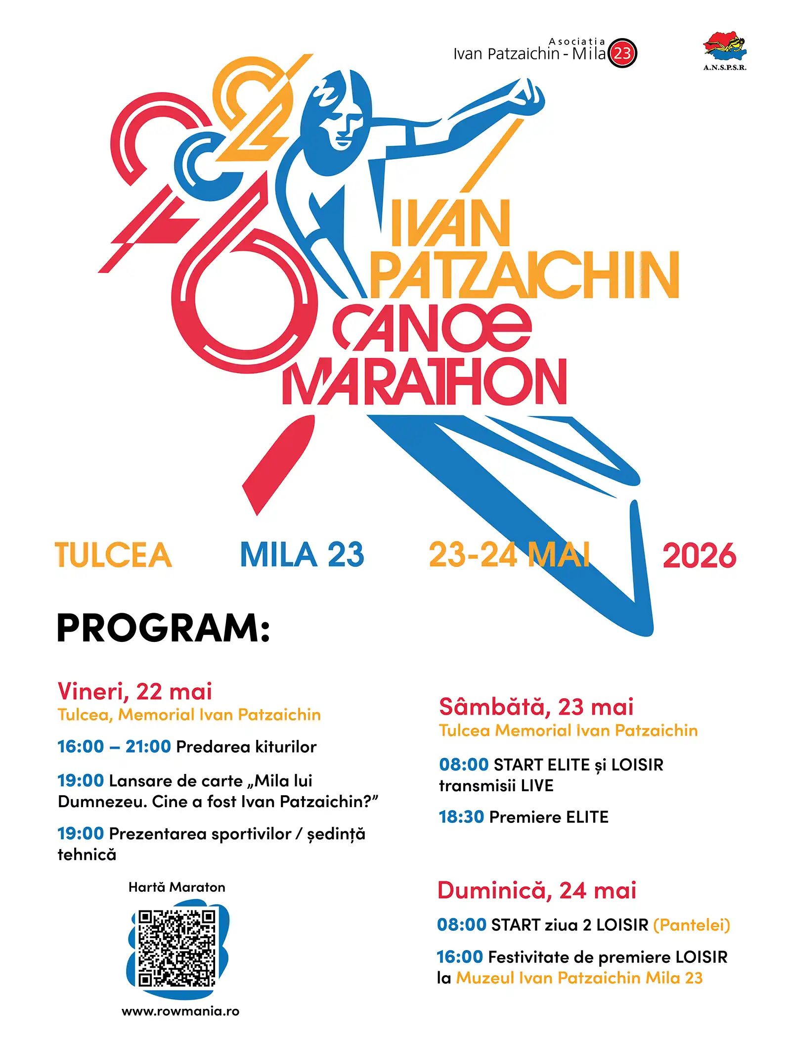 Maratonul Internațional de Canoe „Ivan Patzaichin” – ediția a doua, la Tulcea, 22 -24 mai