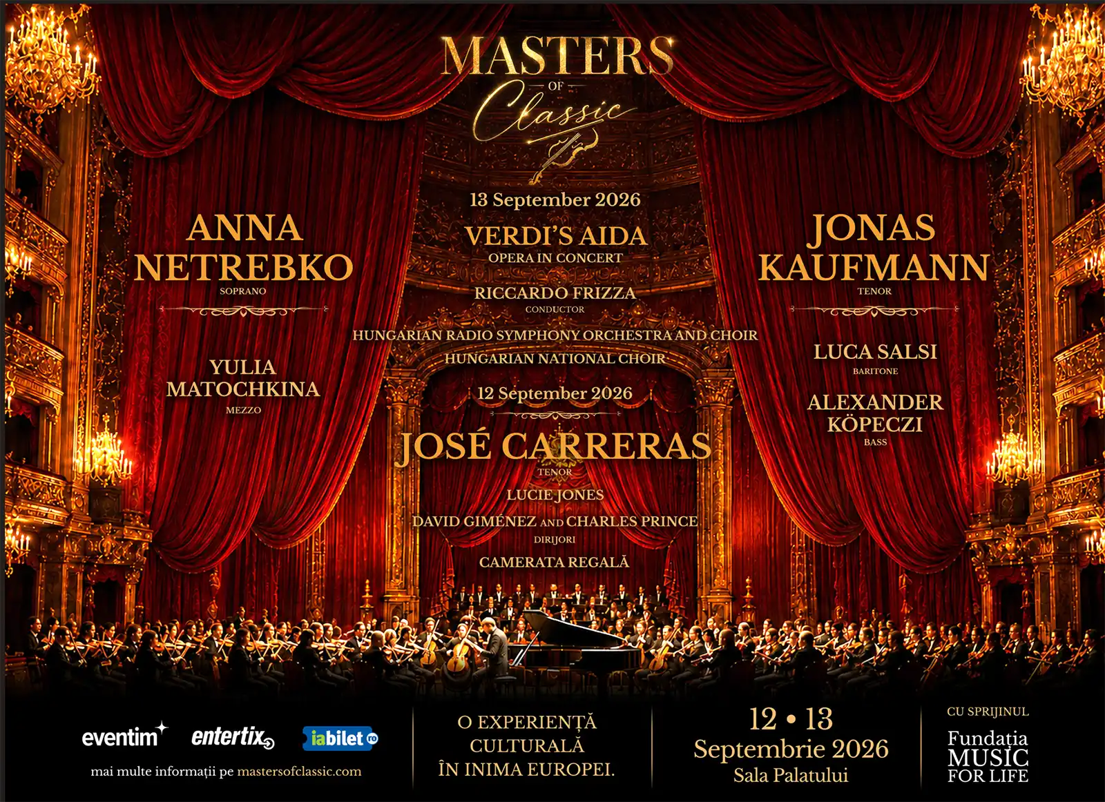 Masters of Classic (12–13 septembrie 2026) revine la București: o sărbătoare a operei și muzicii clasice