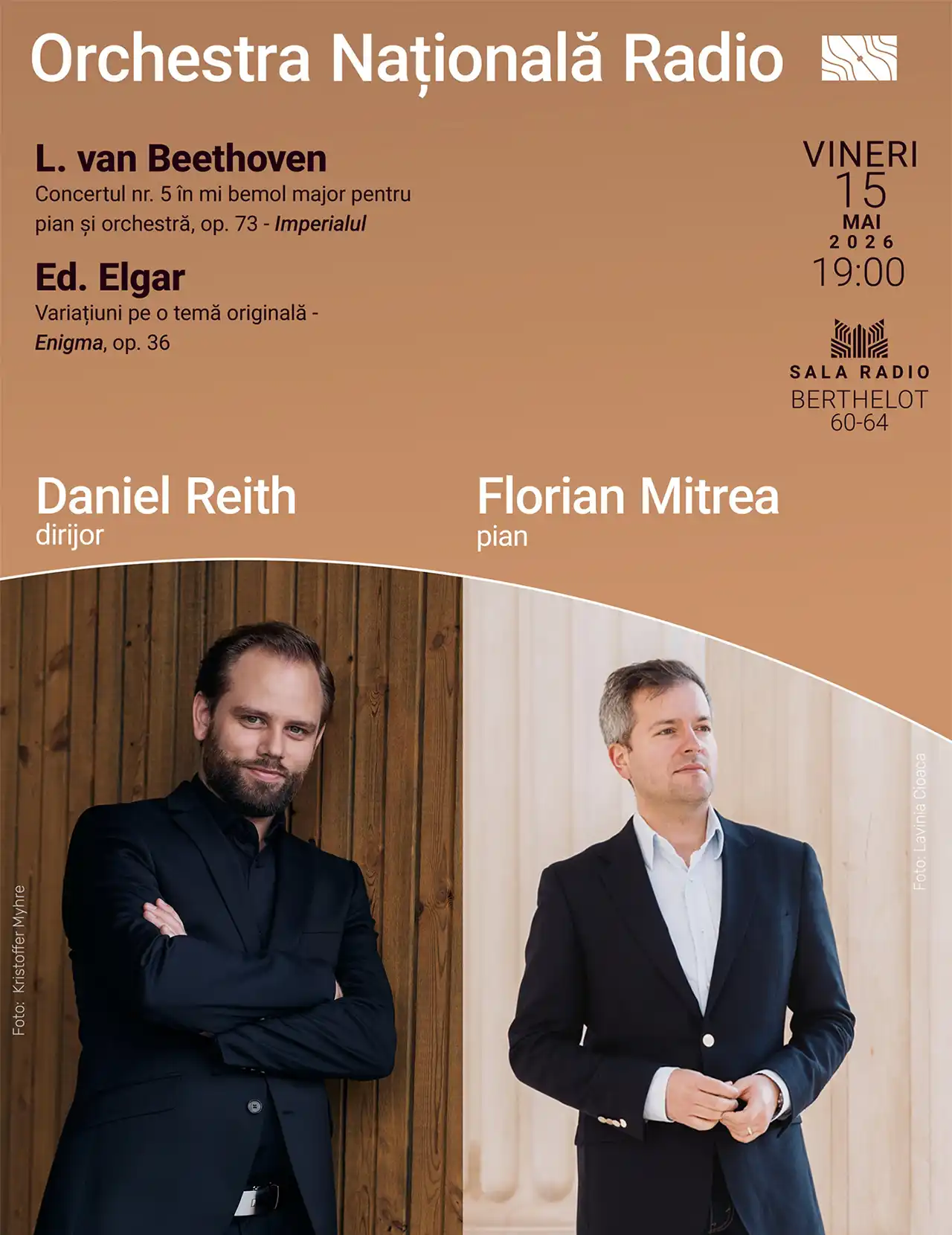 „Imperialul” de Beethoven cu pianistul Florian Mitrea, la Sala Radio