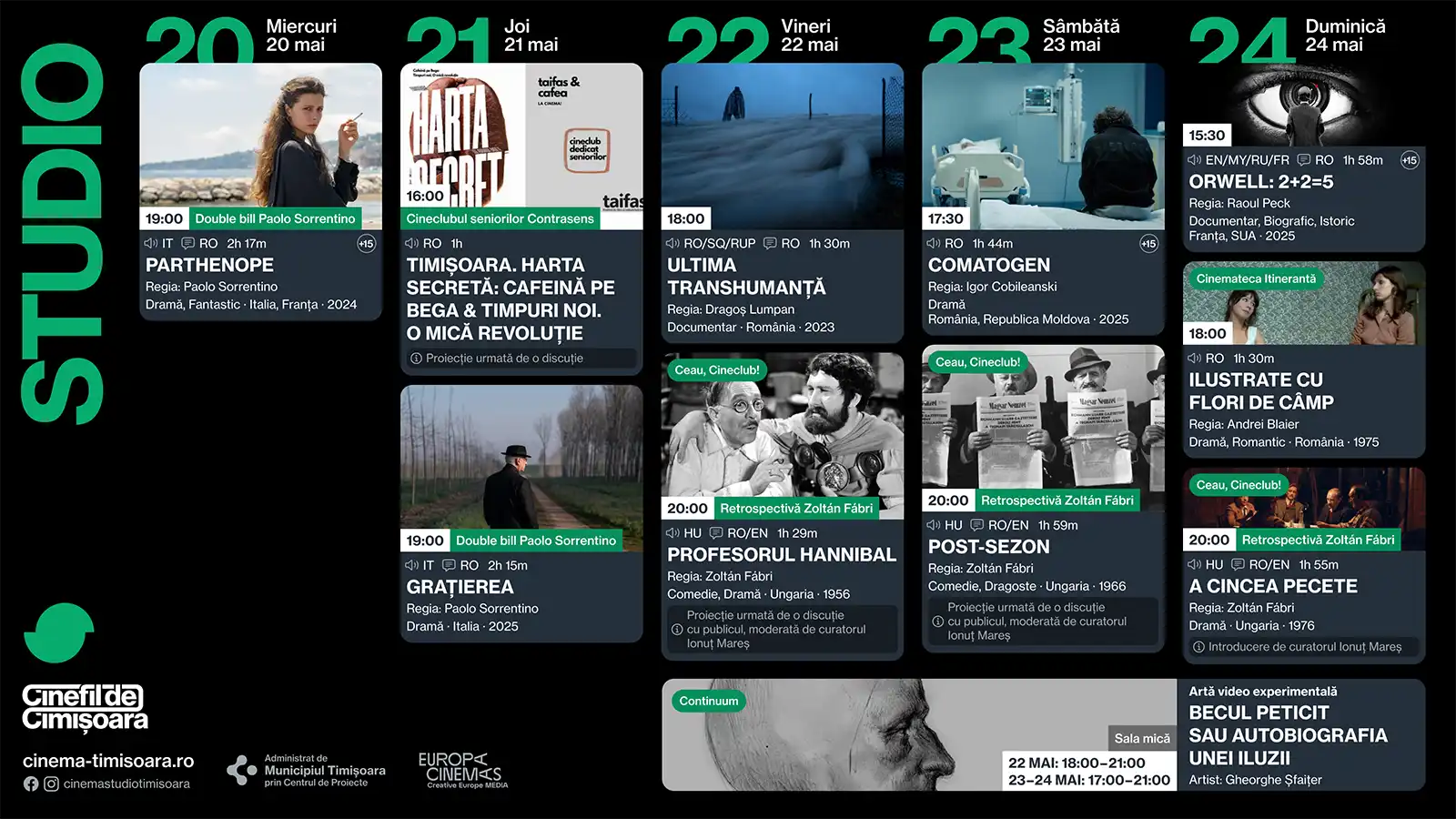 Ce filme rulează săptămâna aceasta la Cinema Victoria, Cinema Timiș, Cinema Studio și Cinema Johnny (20–24 mai)