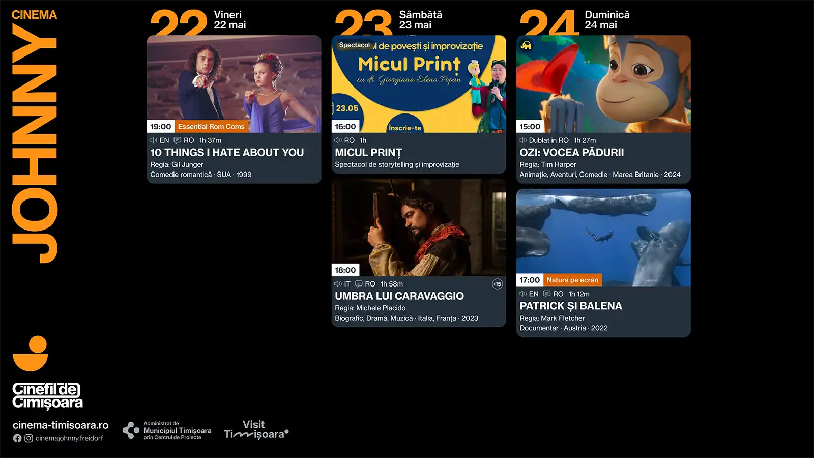 Ce filme rulează săptămâna aceasta la Cinema Victoria, Cinema Timiș, Cinema Studio și Cinema Johnny (20–24 mai)