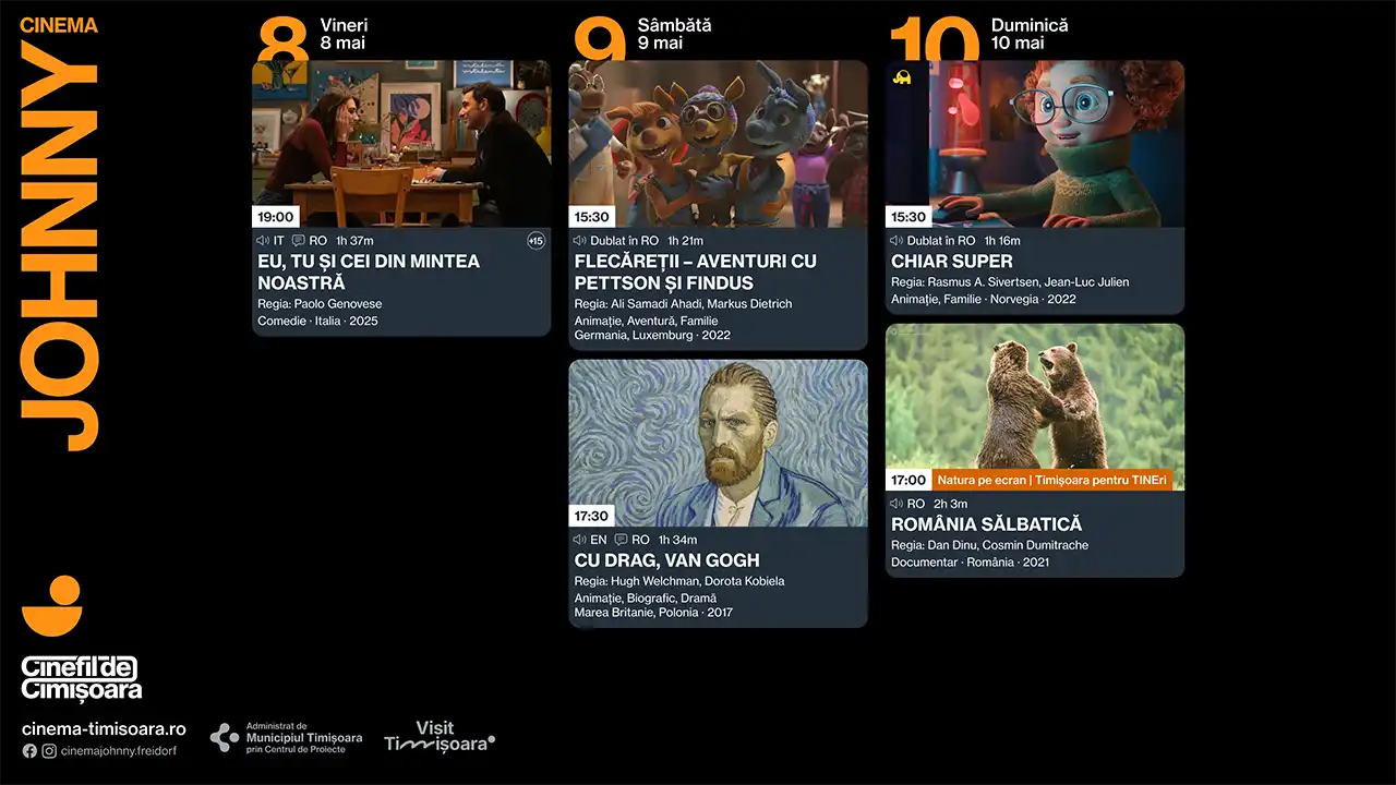 Ce filme rulează săptăm&acirc;na aceasta la Cinema Victoria, Cinema Timiș, Cinema Studio și Cinema Johnny (6&ndash;10 mai)