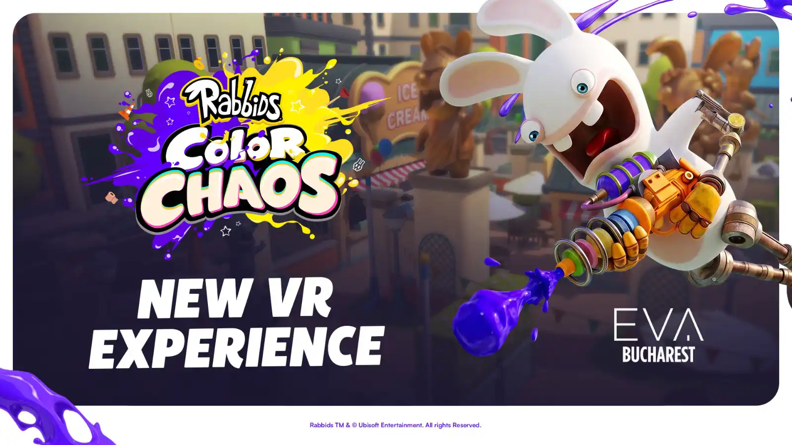 De 1 iunie, copiii și părinții intră într-o bătălie cu vopsea în noul joc VR Rabbids: Color Chaos
