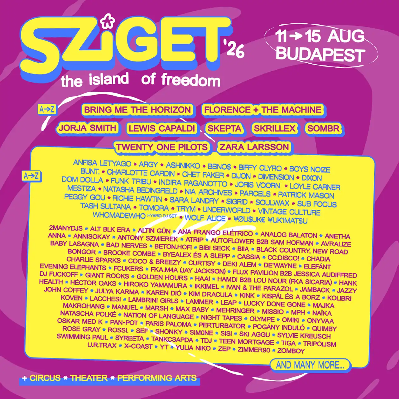 Sziget 2026: program complet, headlineri și tot ce trebuie să știi despre unul dintre cele mai mari festivaluri de muzică din Europa