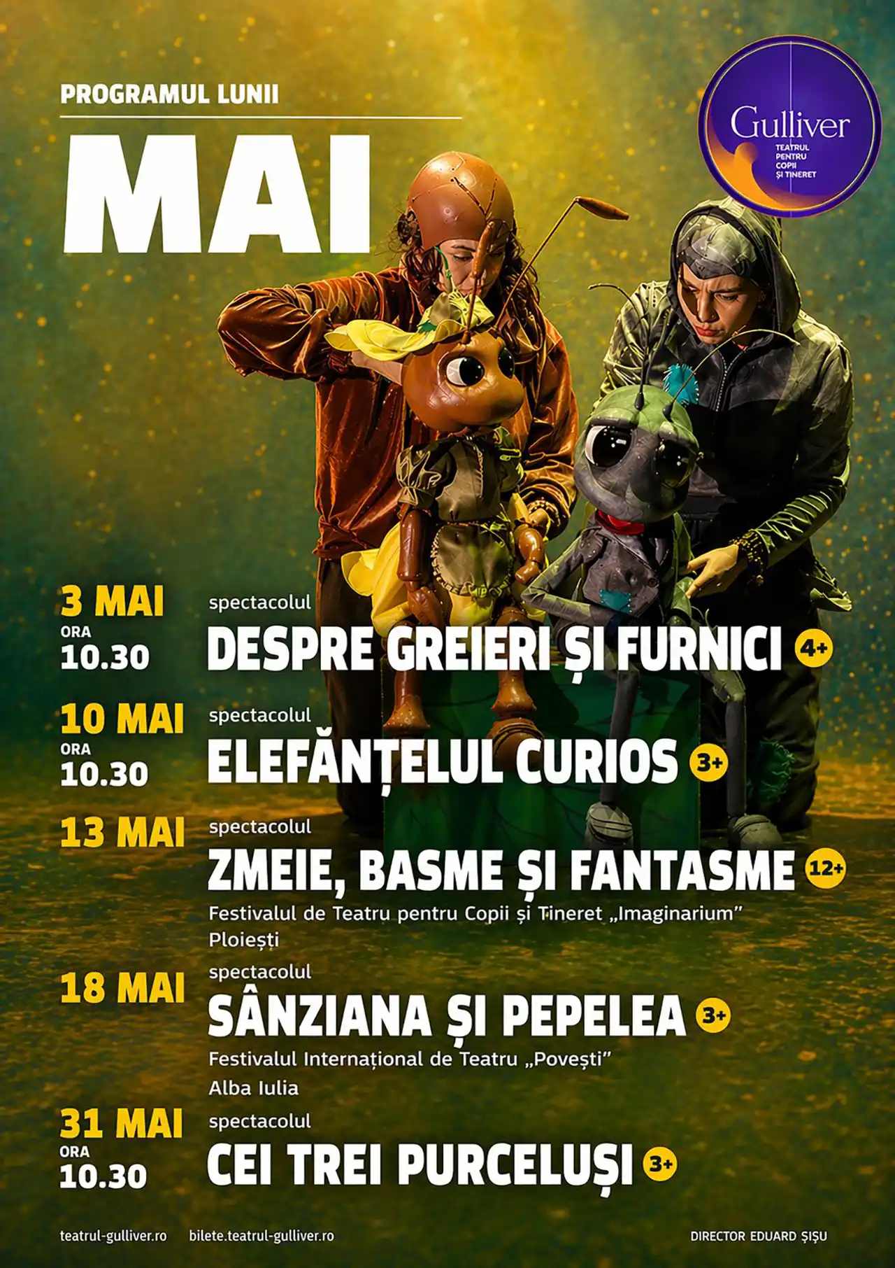 Programul spectacolelor din luna mai la Teatrul &rdquo;Gulliver&rdquo;