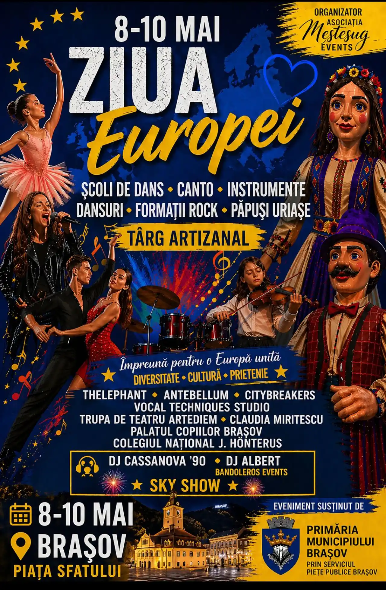 Afis Ziua Europei &icirc;n Piața Sfatului