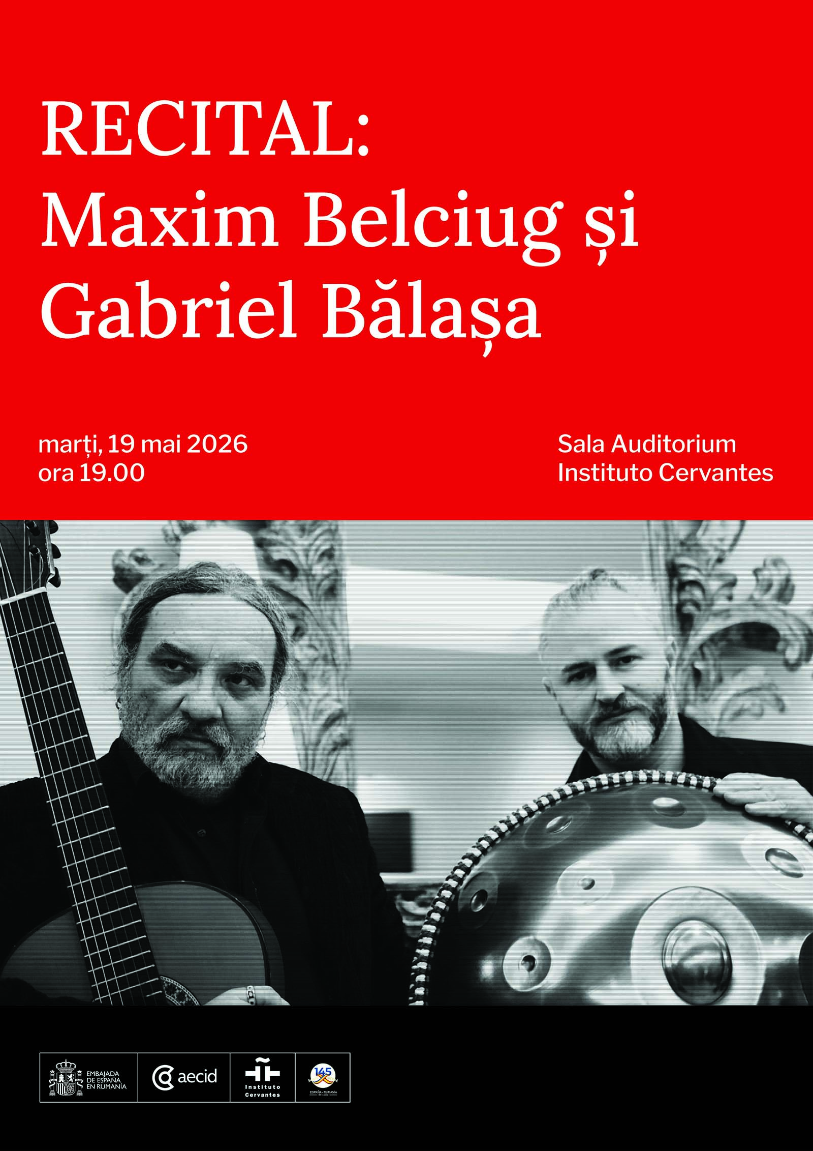 Recital duo Maxim Belciug și Gabriel Bălaşa, la Institutul Cervantes din București