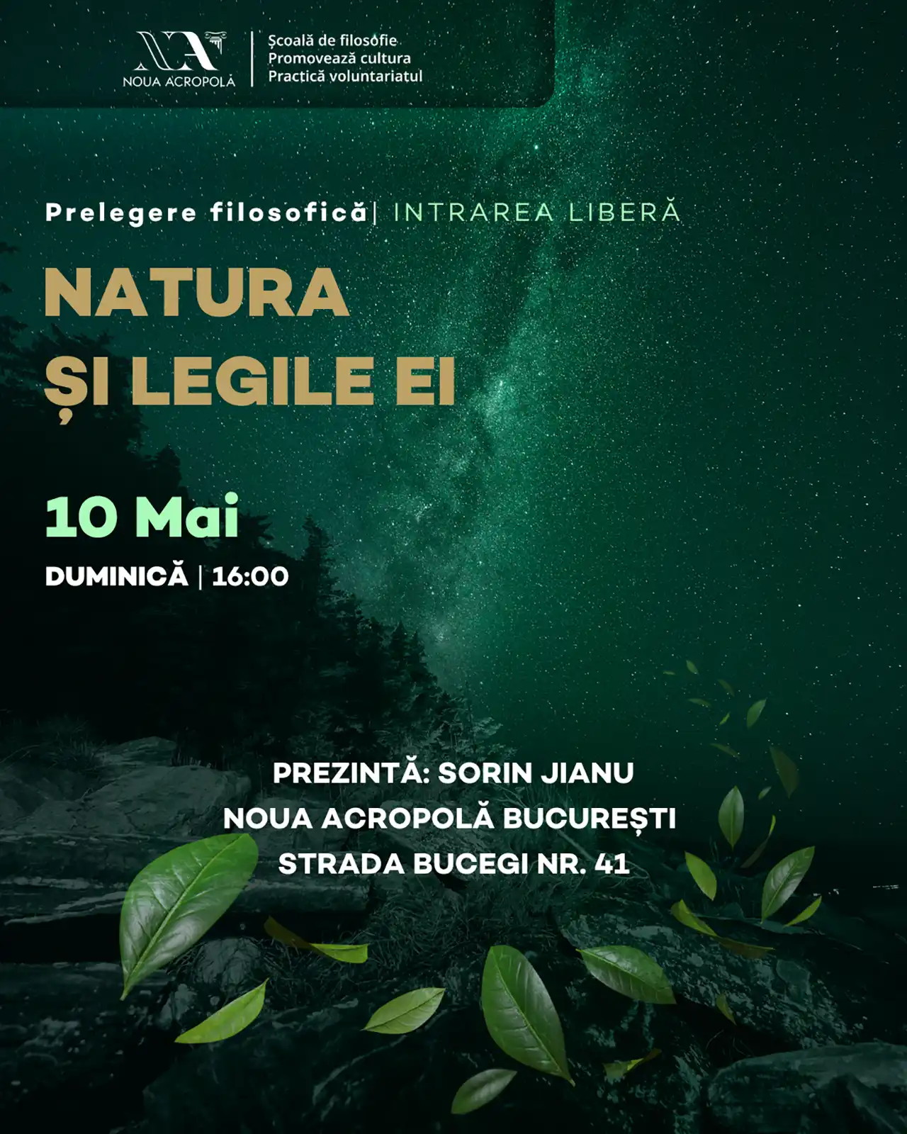 Prelegere filosofică: Natura și legile ei @ Noua Acropolă