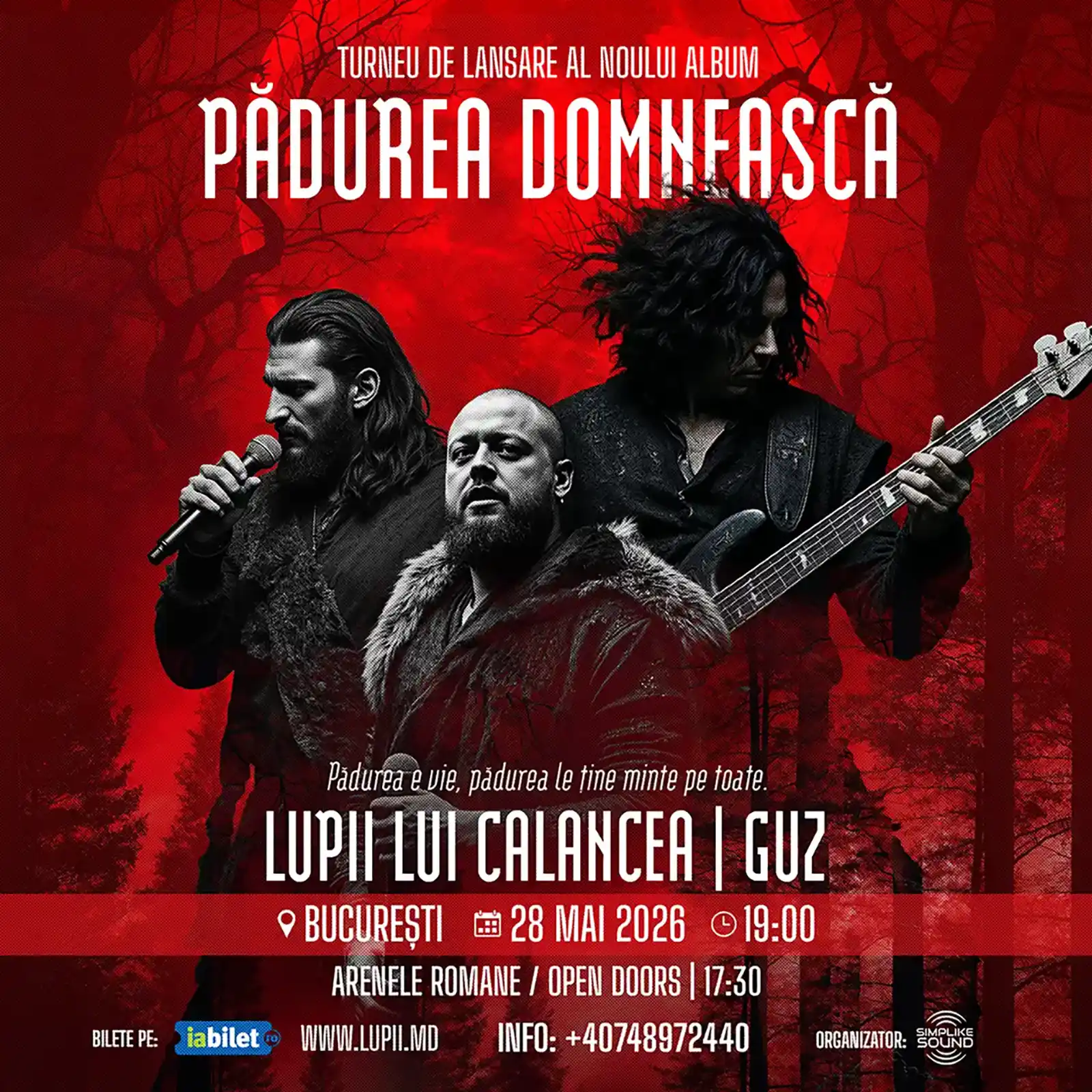 Pădurea Domnească ajunge la Arenele Romane pe 28 mai. Lupii lui Calancea & Guz aduc la București show-ul care &icirc;mbină rock-ul cu folclorul autentic