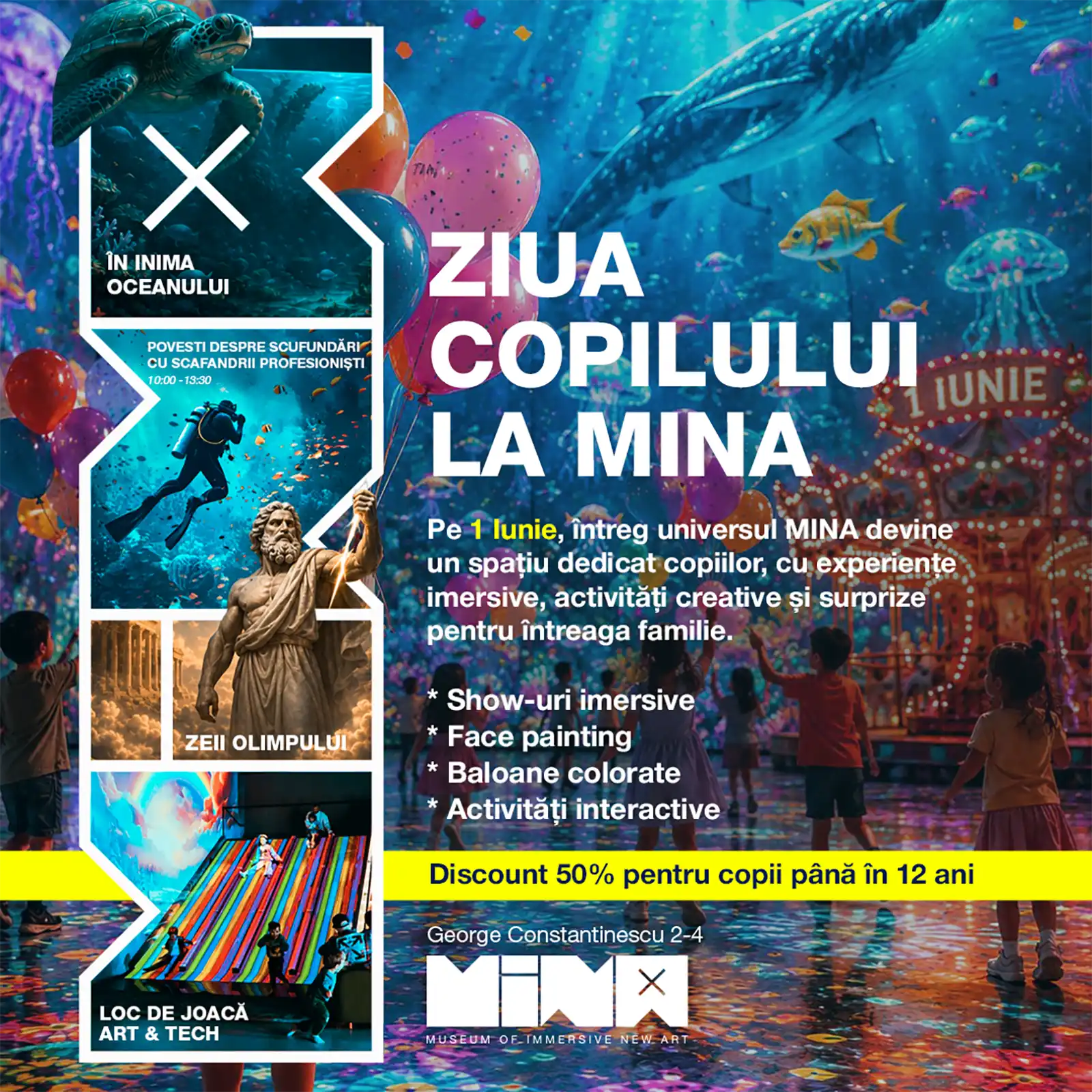 MINA sărbătorește Ziua Copilului: 1 iunie aduce experiențe inedite pentru cei mici