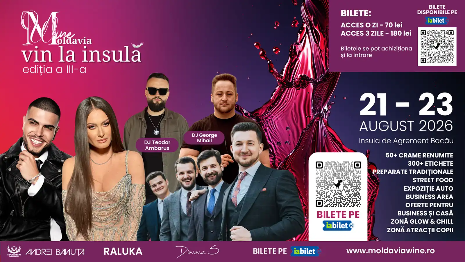 „Vin la Insulă" 2026 – ediția a III-a, trei zile de vin și muzică la Bacău