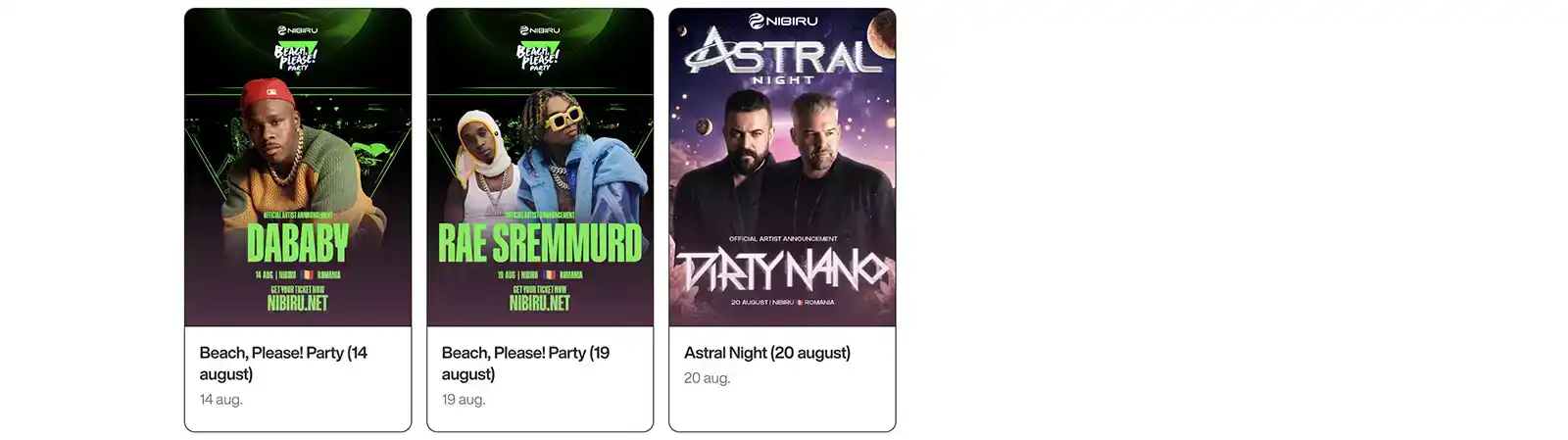 evenimente NIBIRU Arena