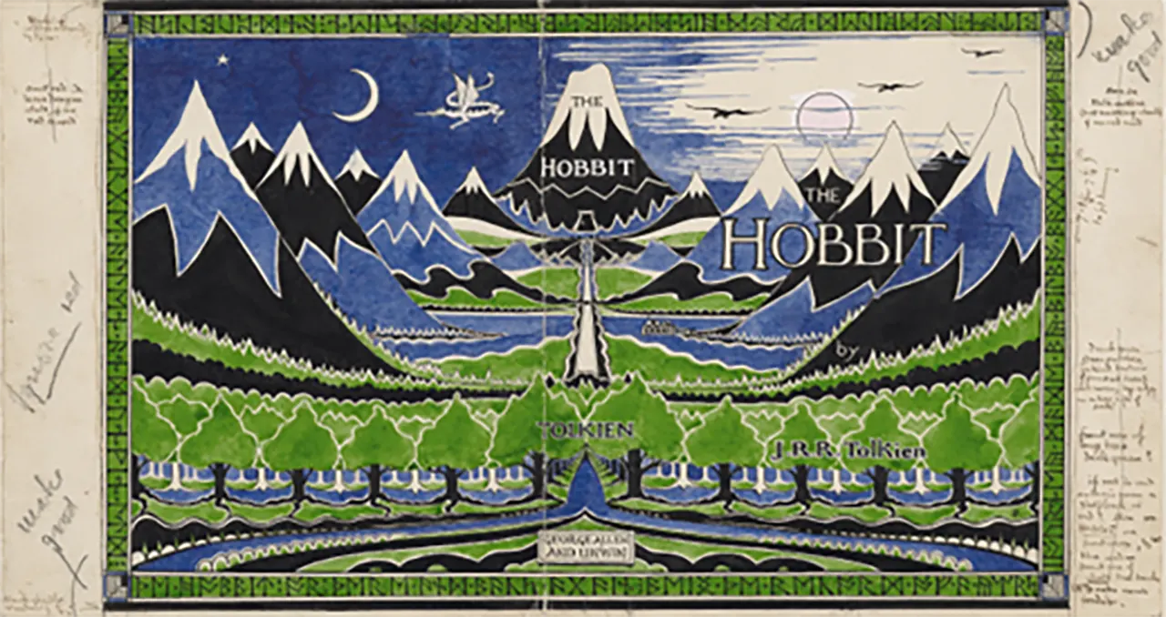coperta originală a romanului The Hobbit, desenată chiar de J.R.R. Tolkien POP-UP STORiEs Evoluția Imaginarului Fantasy