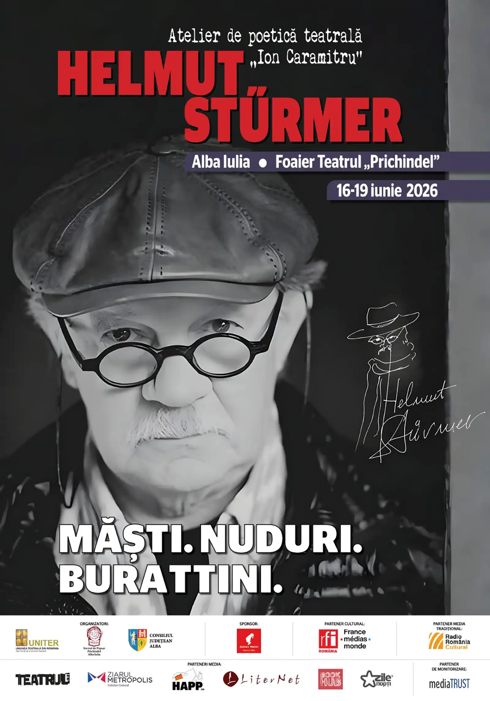 Atelierul de poetică teatrală &bdquo;Ion Caramitru&rdquo;: zile intense de lucru, expoziție Helmut St&uuml;rmer și DEMO cu intrare liberă pentru public la Alba Iulia