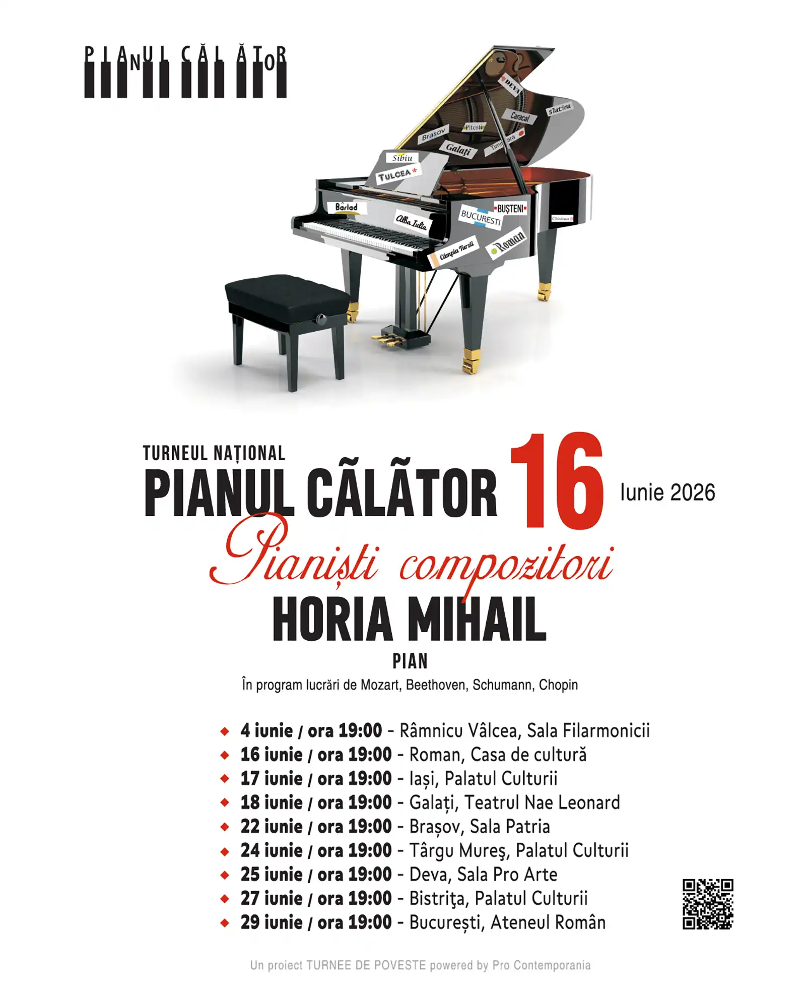 Horia Mihail continuă Pianul Călător 2026