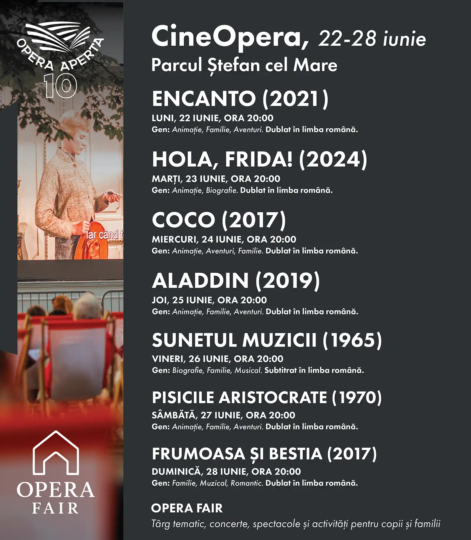 Opera Fair: 7 zile de concerte, filme în aer liber, street food, jocuri și experiențe pentru copii și familii