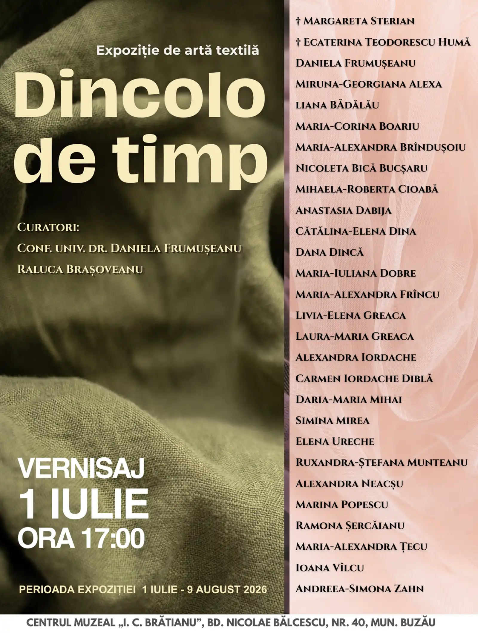 Expoziția de artă textilă &bdquo;Dincolo de timp&rdquo;