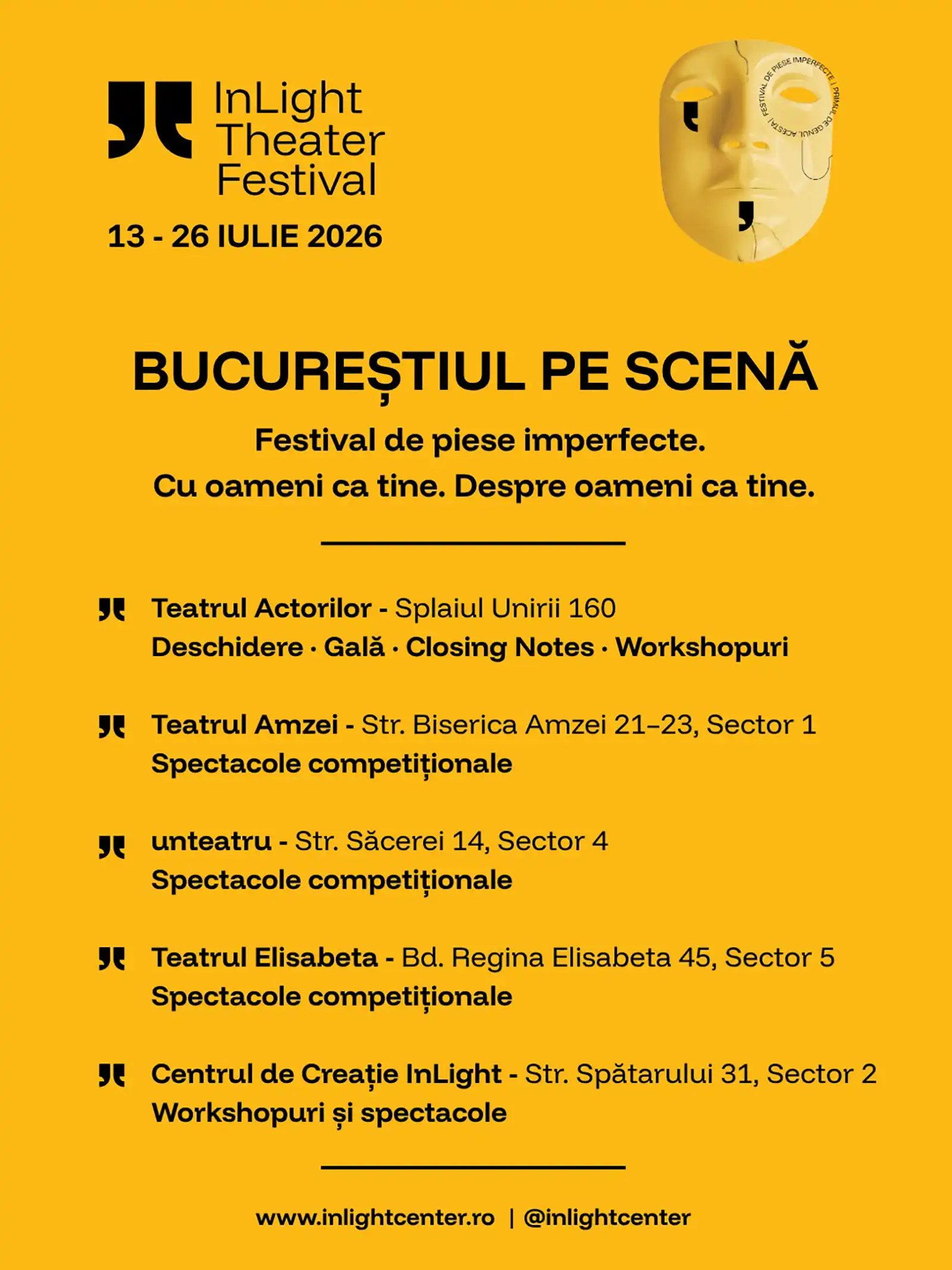 Bucureștiul urcă pe scenă. InLight Theater Festival marchează zece ani de activitate cu peste 20 de spectacole și opt workshopuri