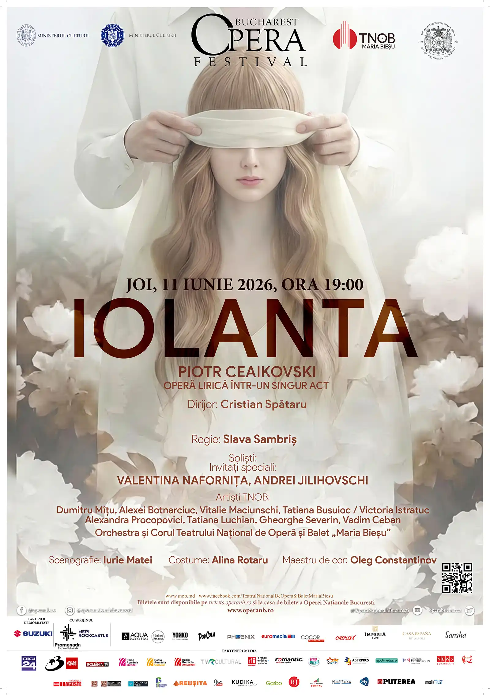 Valentina Naforniţă şi Andrei Jilihovschi în Iolanta de Ceaikovski deschid Bucharest Opera Festival, pe 11 iunie, cu un spectacol al Operei din Chişinău