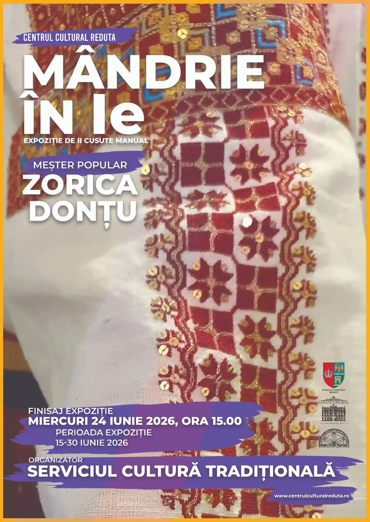 „Mândrie în Ie" – expoziție de ii cusute manual semnată de meșterul popular Zorica Donțu