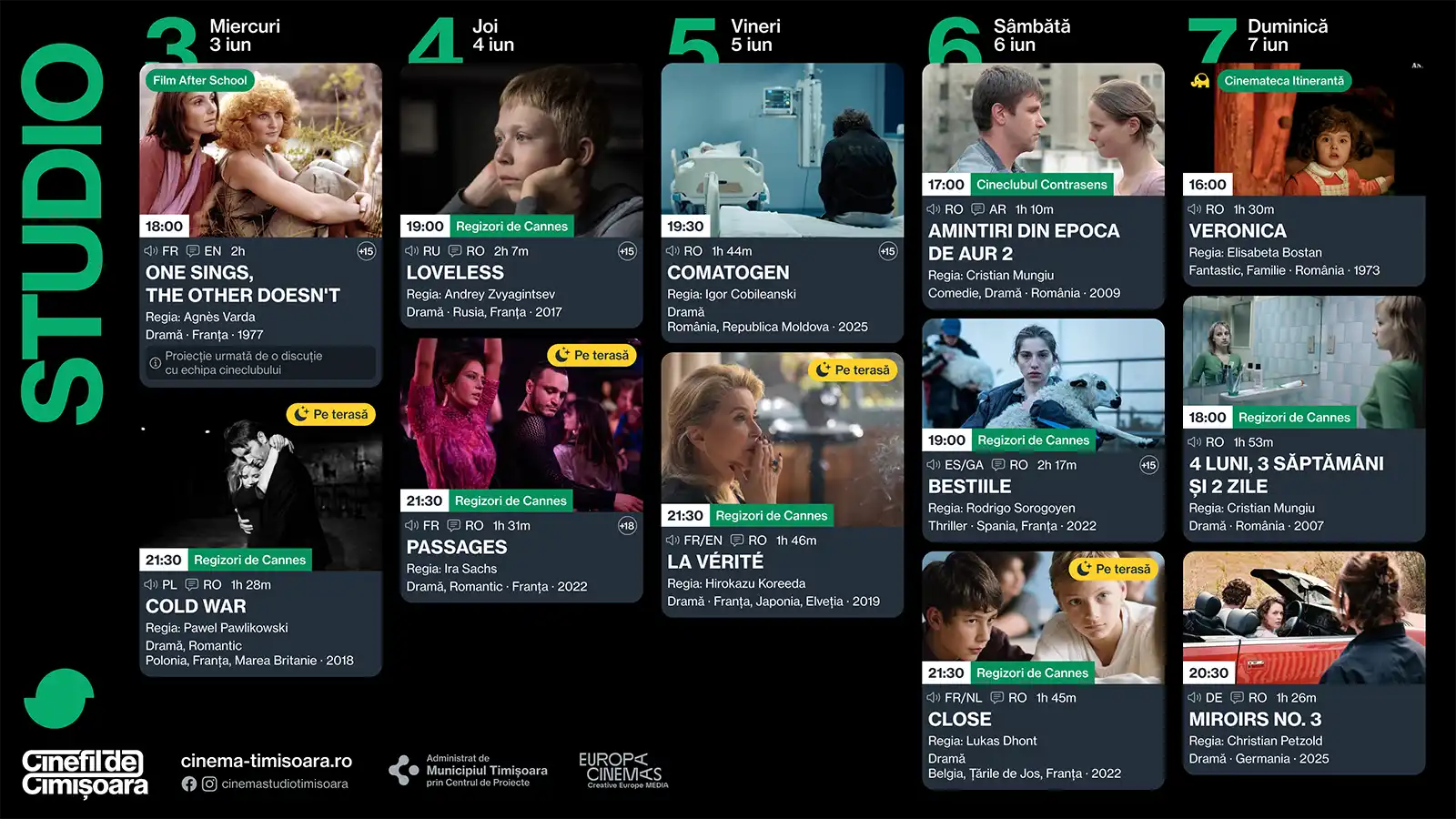 Program cinema 3 - 7 iunie Victoria Timiș Studio Johnny