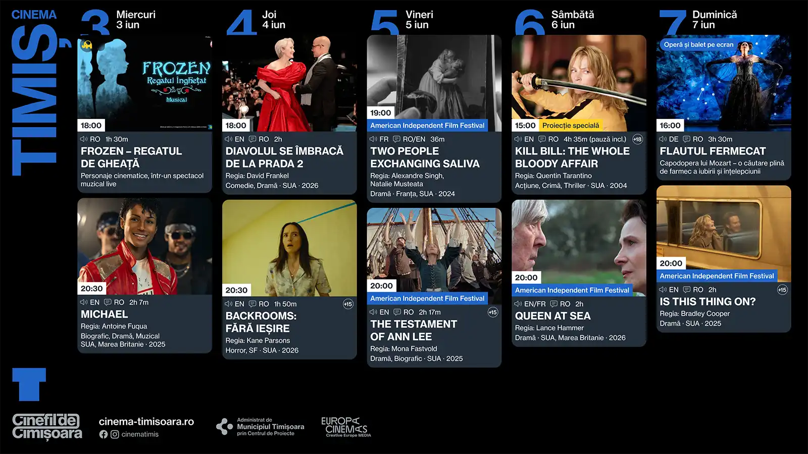 Program cinema 3 - 7 iunie Victoria Timiș Studio Johnny