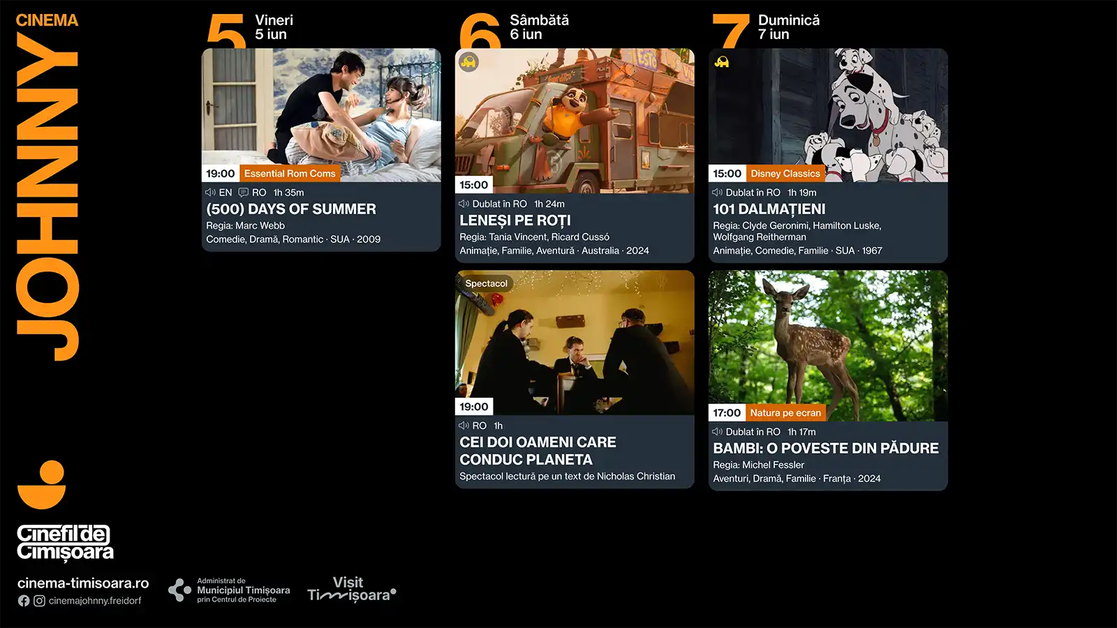 Program cinema 3 - 7 iunie Victoria Timiș Studio Johnny
