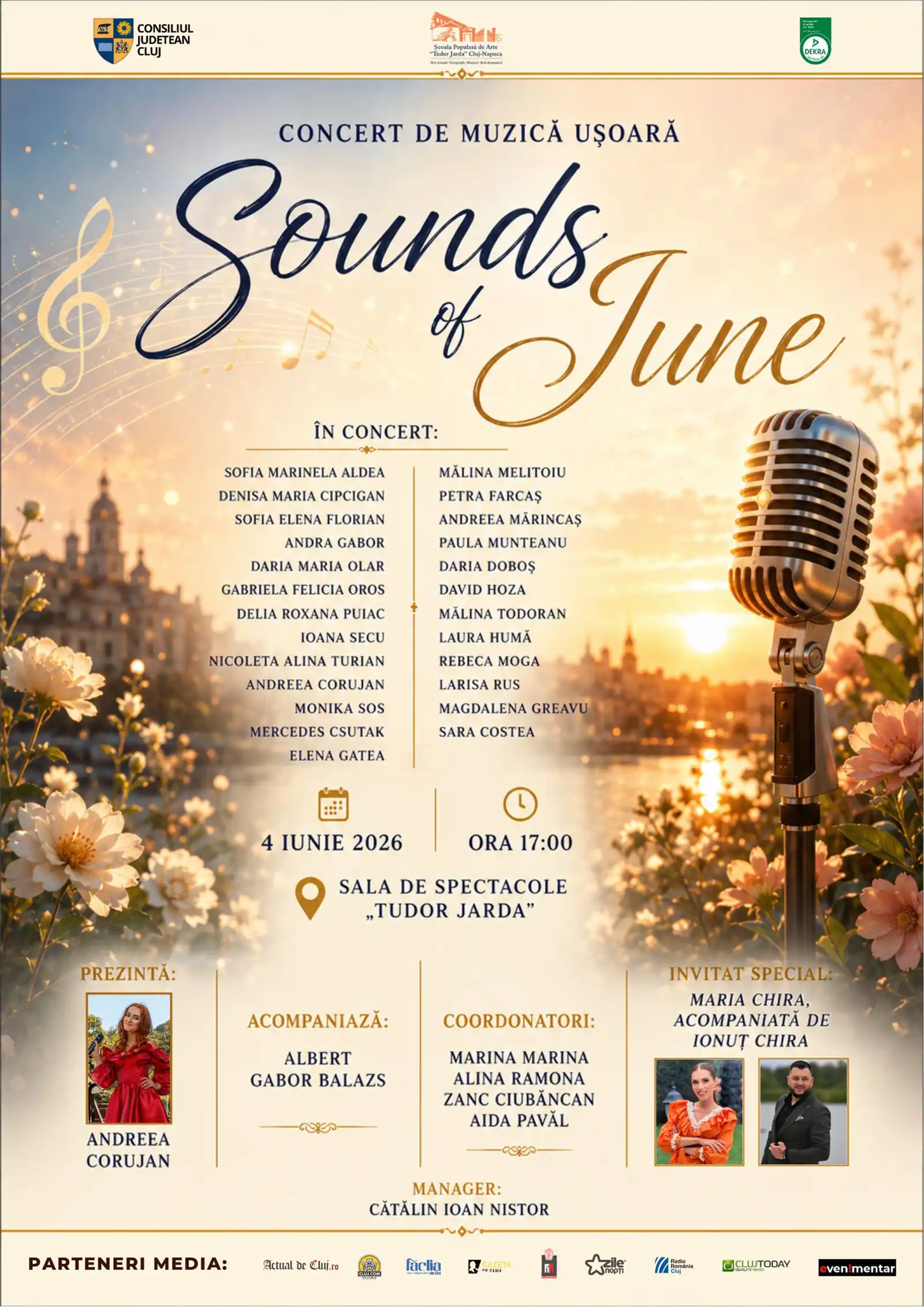 Concert de muzică ușoară „Sounds of June” la Sala de Spectacole „Tudor Jarda”