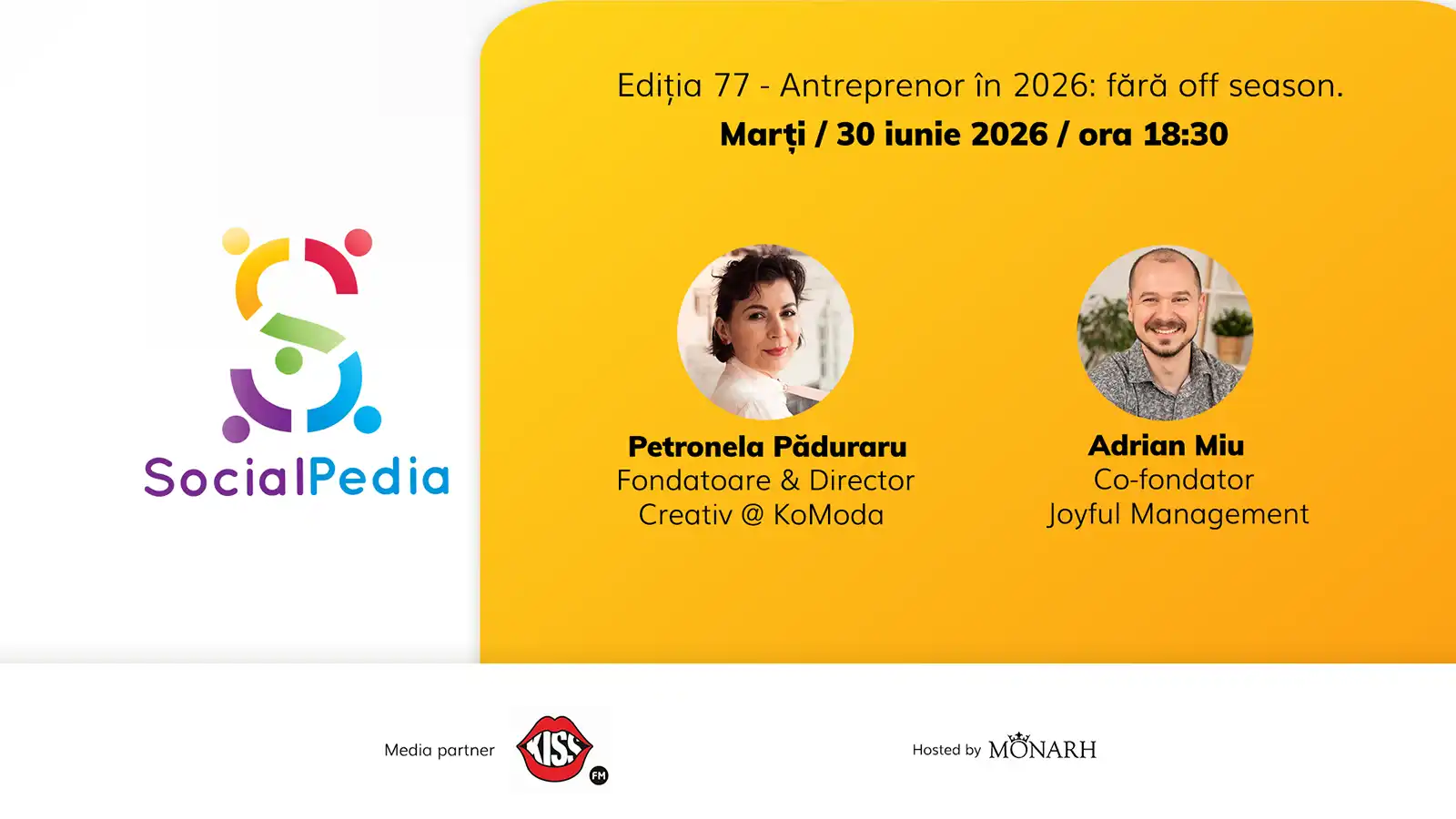 SocialPedia 77: Totul despre antreprenoriat &icirc;n 2026 cu Petronela Păduraru și Adrian Miu