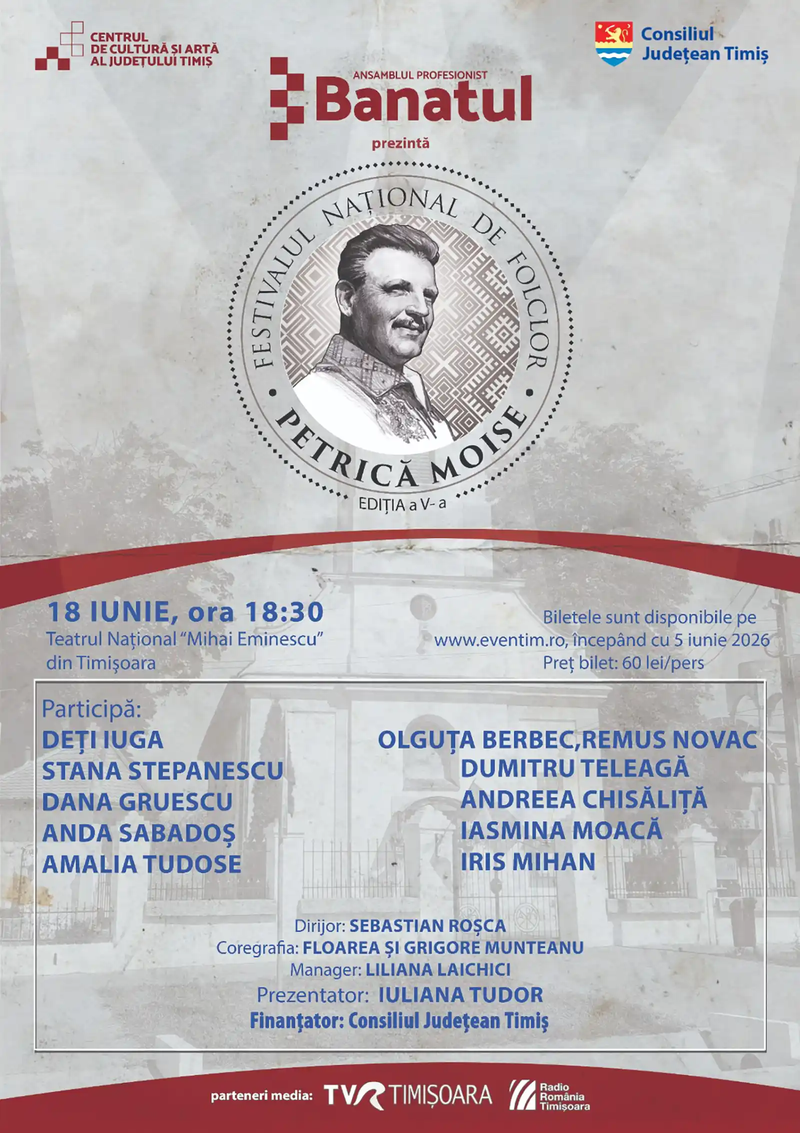 Festivalul Național de Folclor PETRICĂ MOISE la Teatrul Național ”Mihai Eminescu” din Timișoara