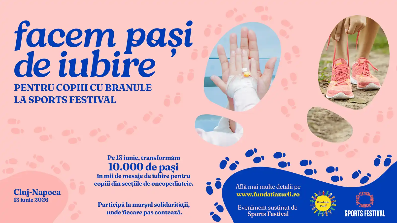 Fundația Zurli transformă pașii în mesaje de iubire pentru copiii din oncopediatrie, la Sports Festival