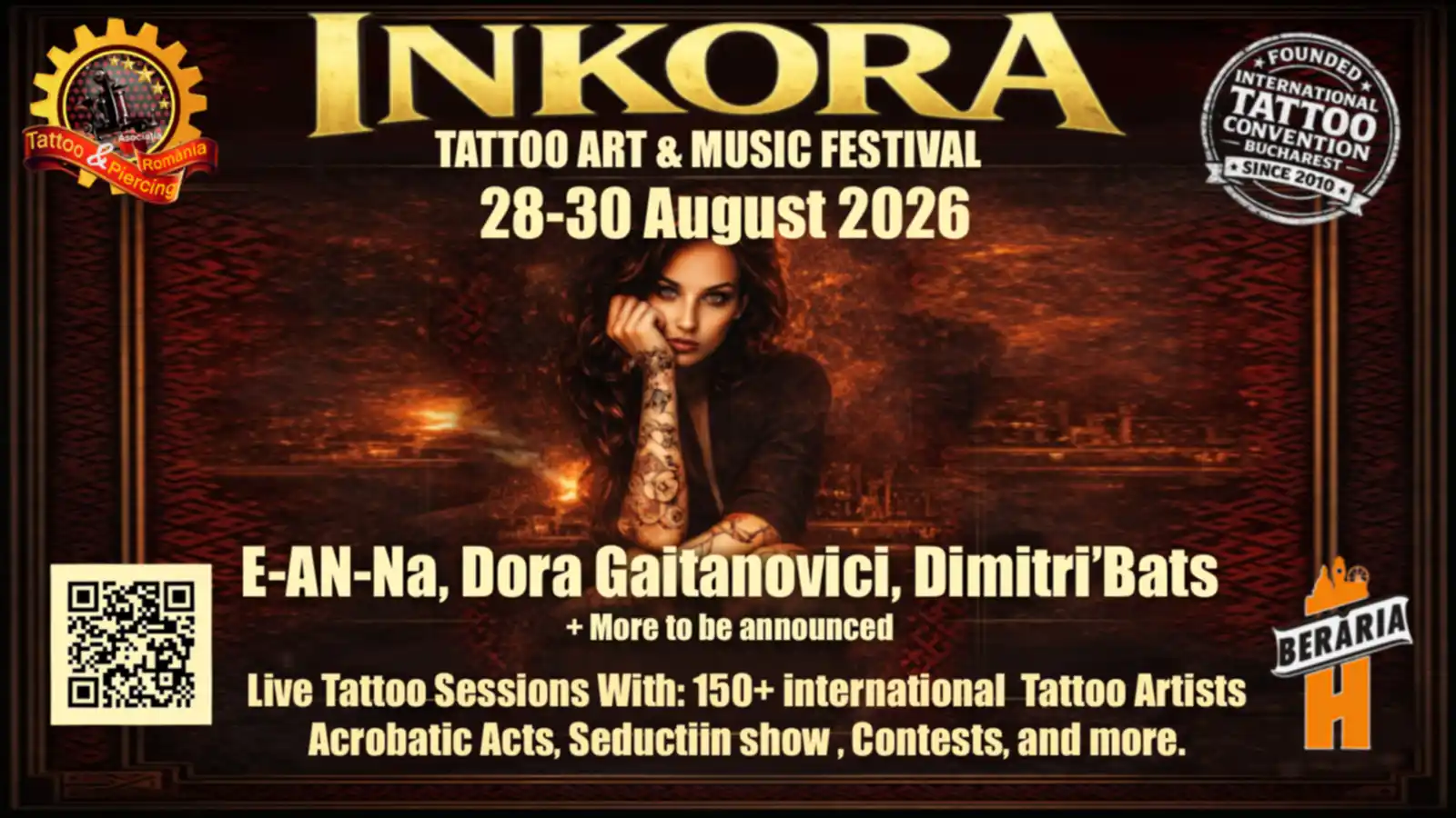 INKORA 2026 - trei zile dedicate artei tatuajului, muzicii de calitate și exprimării artistice libere