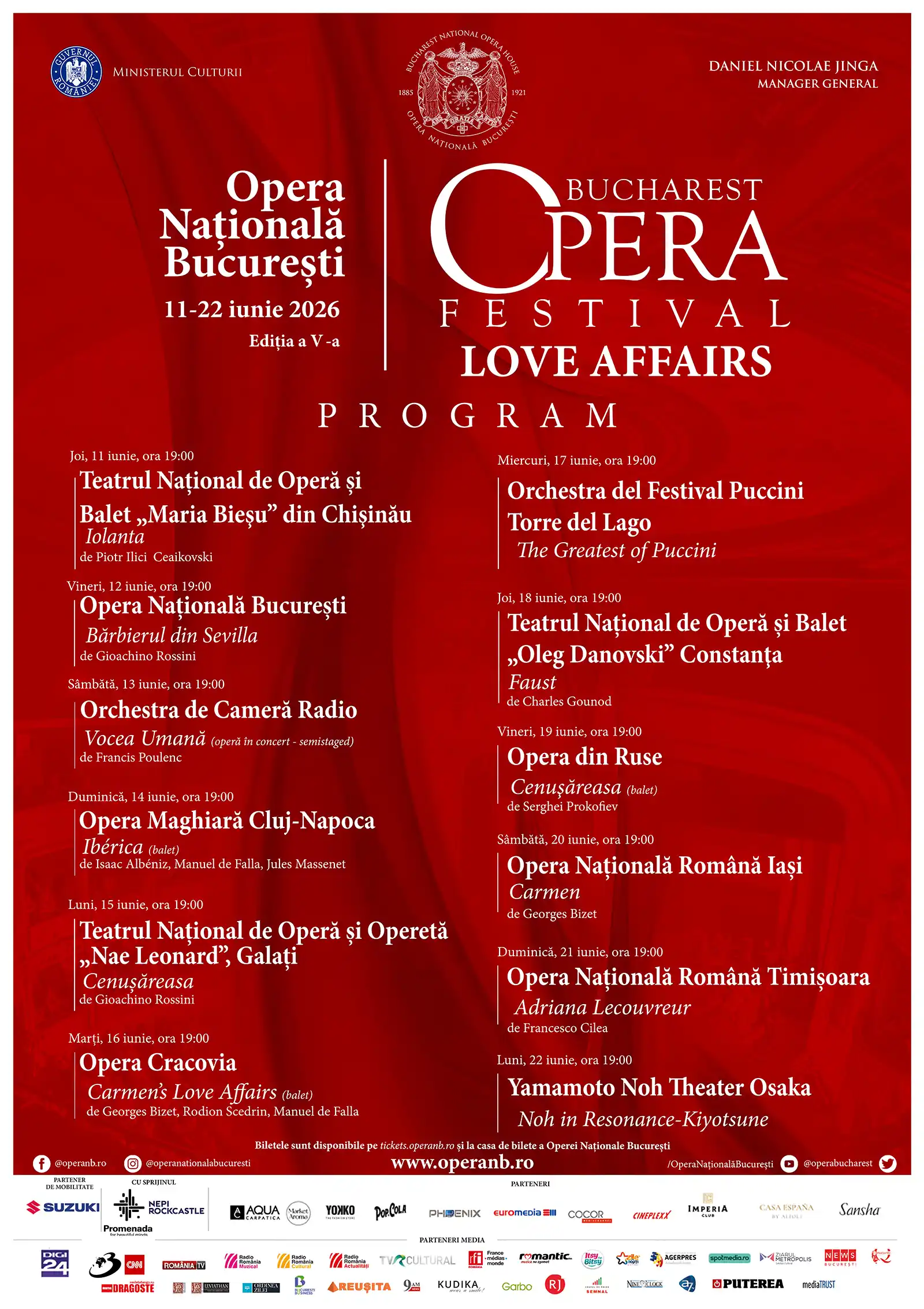 Valentina Naforniţă şi Andrei Jilihovschi în Iolanta de Ceaikovski deschid Bucharest Opera Festival, pe 11 iunie, cu un spectacol al Operei din Chişinău