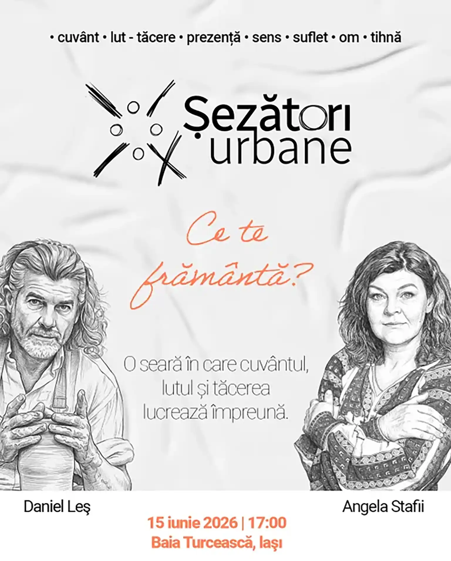 Angela Stafii și olarul Daniel Leș, la o șezătoare urbană în Iași: „Ce te frământă?"