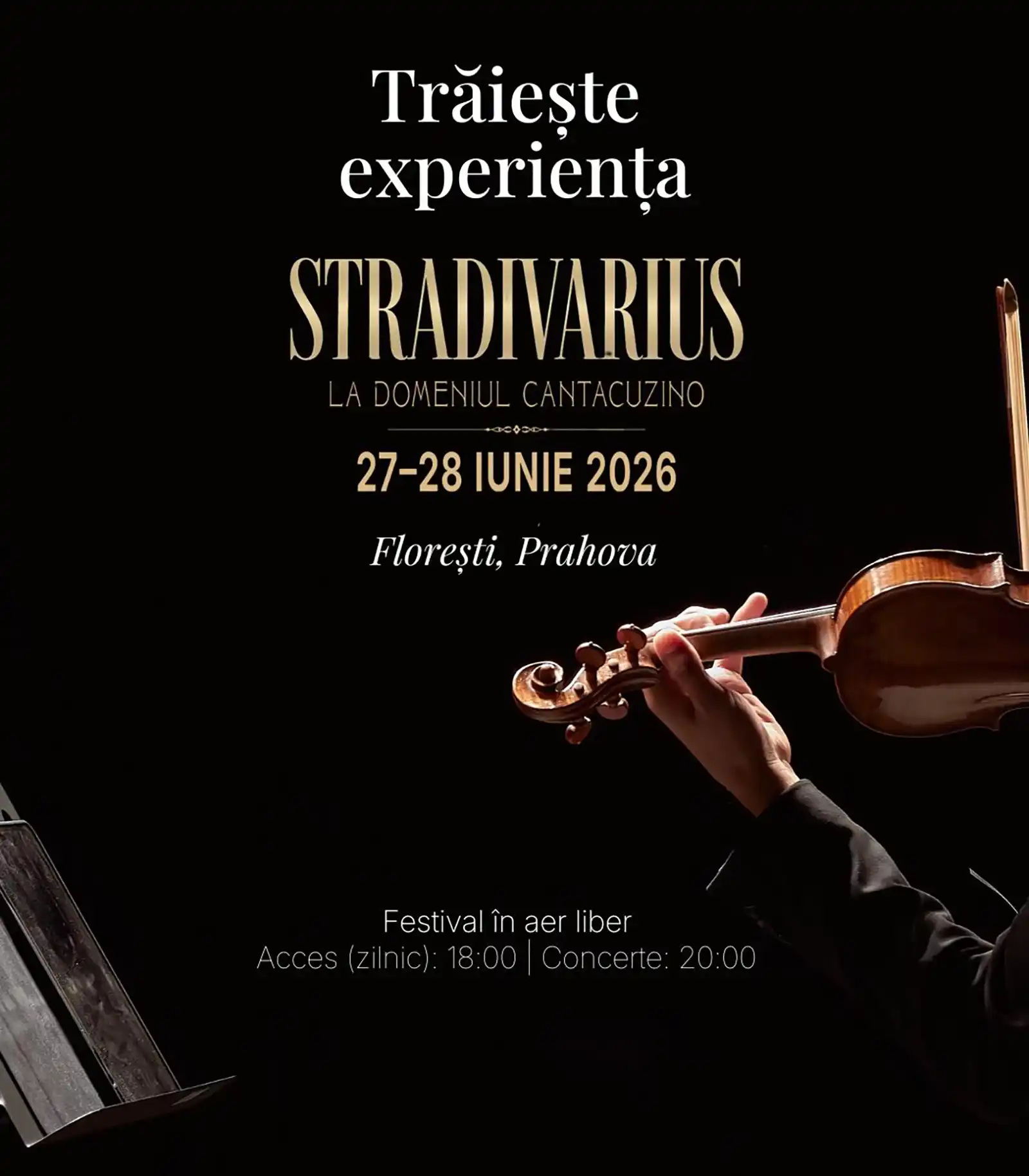 &Icirc;n acest weekend &icirc;ncepe Festivalul Stradivarius la Domeniul Cantacuzino &ndash; două seri dedicate marilor capodopere ale muzicii clasice