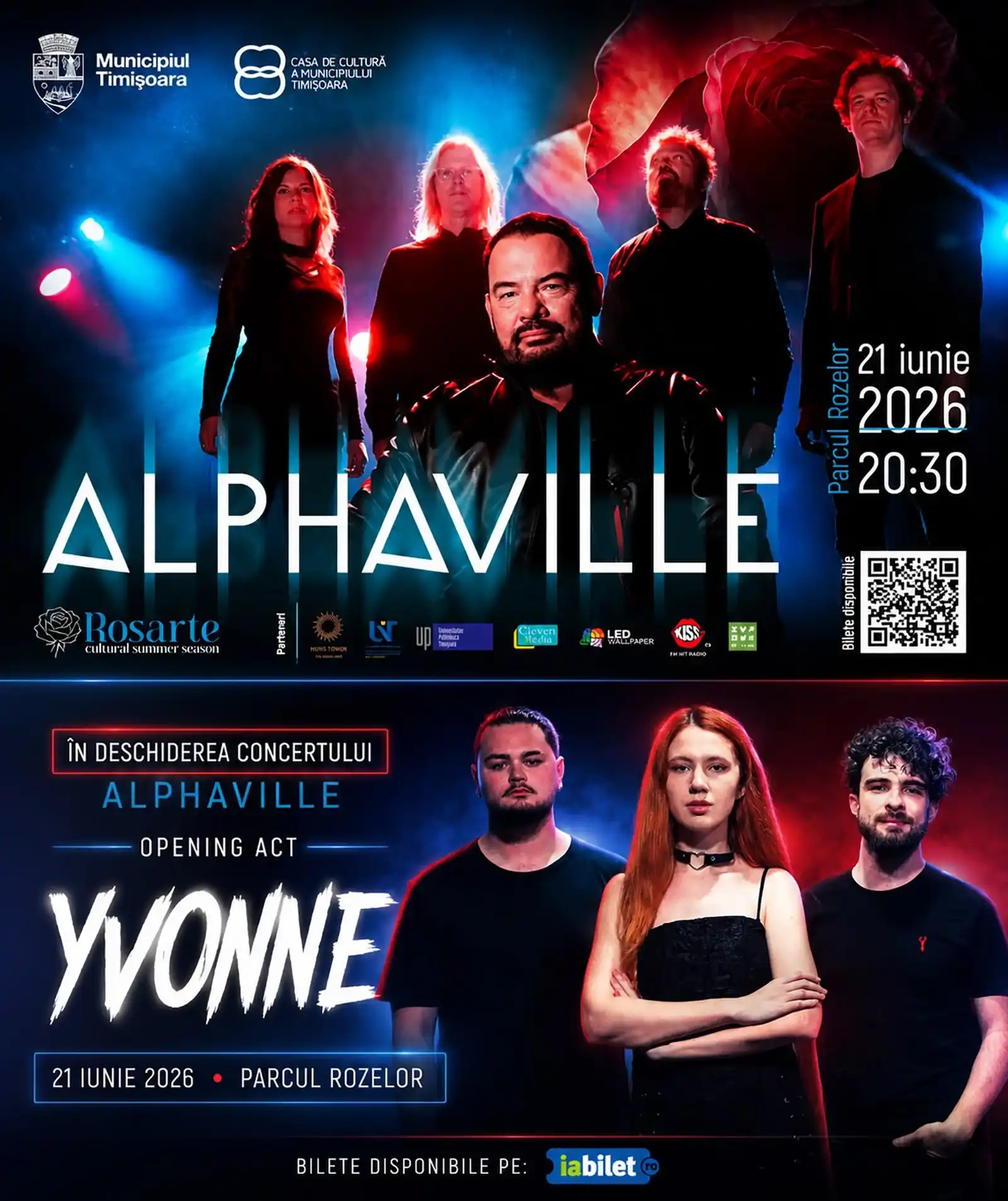 Artista timișoreană Yvonne va deschide concertul legendarei trupe Alphaville în Parcul Rozelor Timișoara